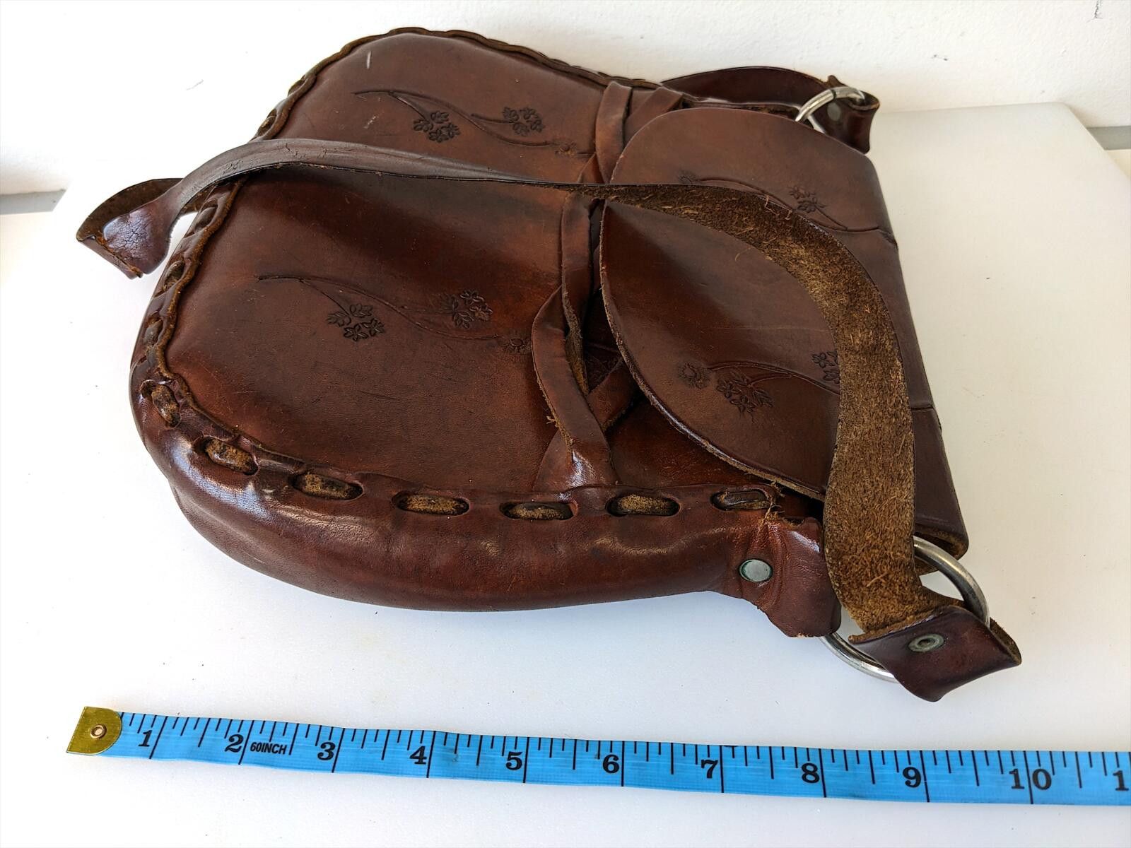 Vintage Vintage Handmade Handbag Women Canada Boho '70s Aged Leather Size ONE SIZE - 10 Thumbnail