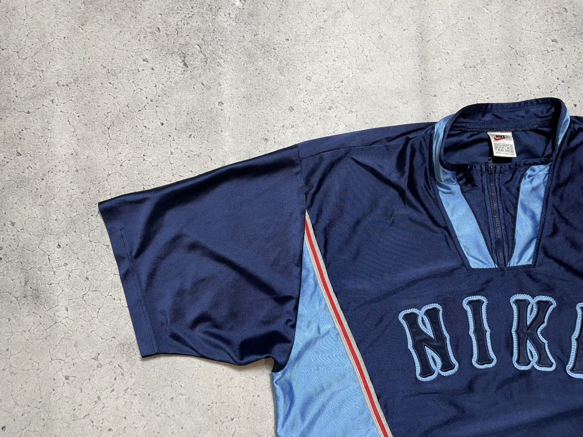 Nike Vintage 90s Rare Nike Big Logo Jersey T- Shirt 1/4 Zip Size US XL / EU 56 / 4 - 4 Thumbnail