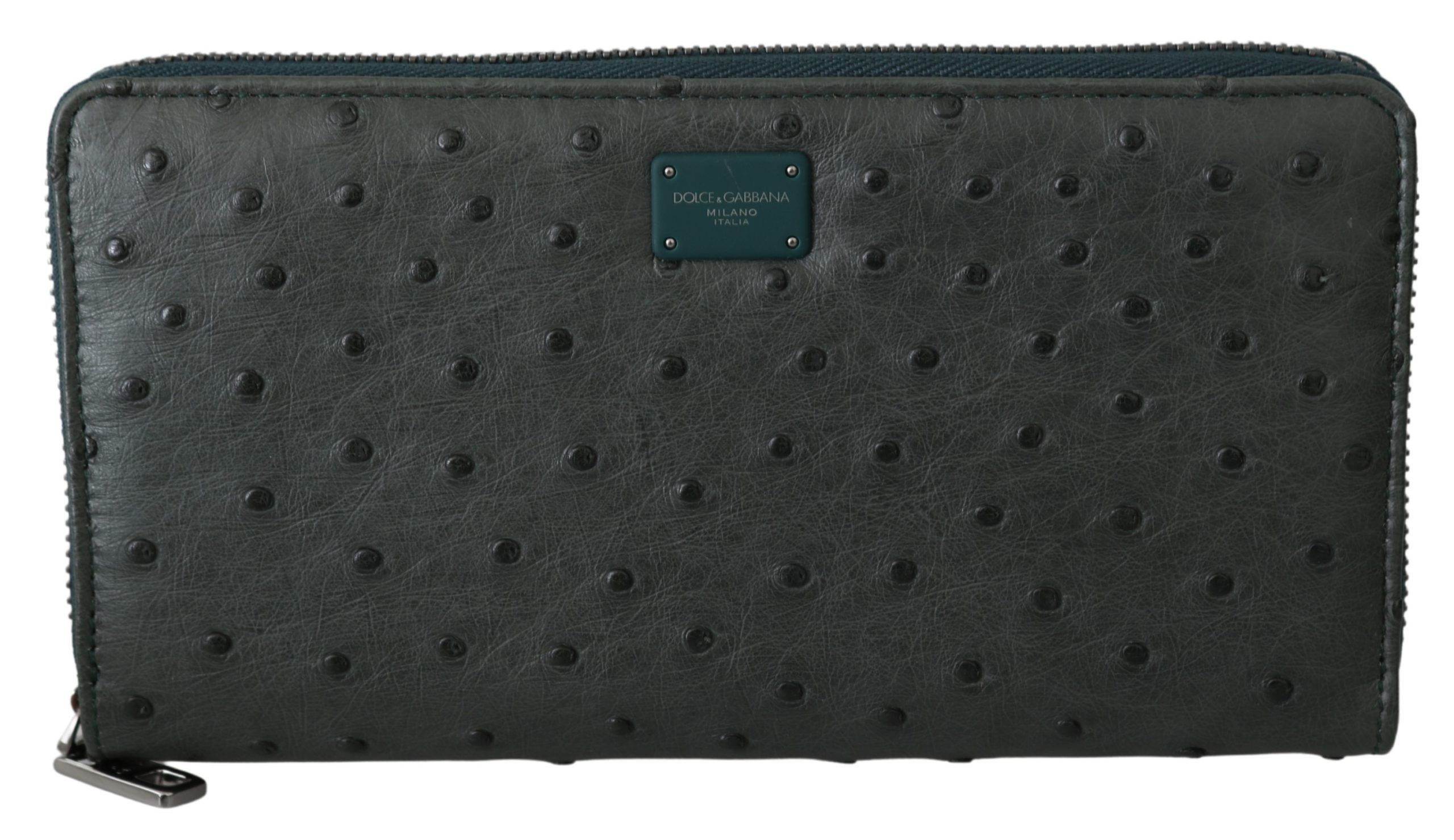 Exquisite Green Ostrich Leather Continental Men's Wallet