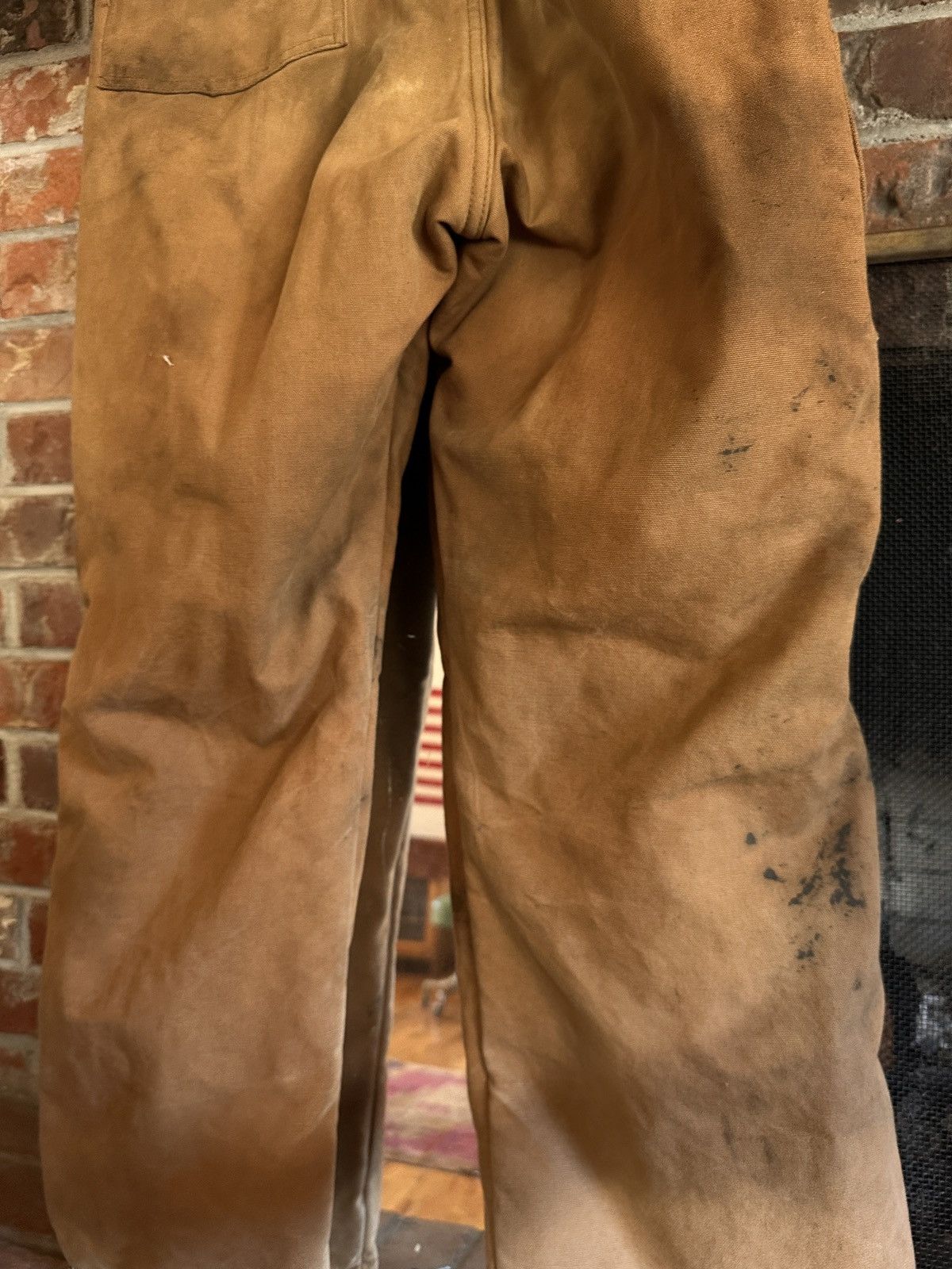 Vintage Big Smith USA Duck Canvas Work suit trashed dirty insulated Size US 39 - 6 Thumbnail