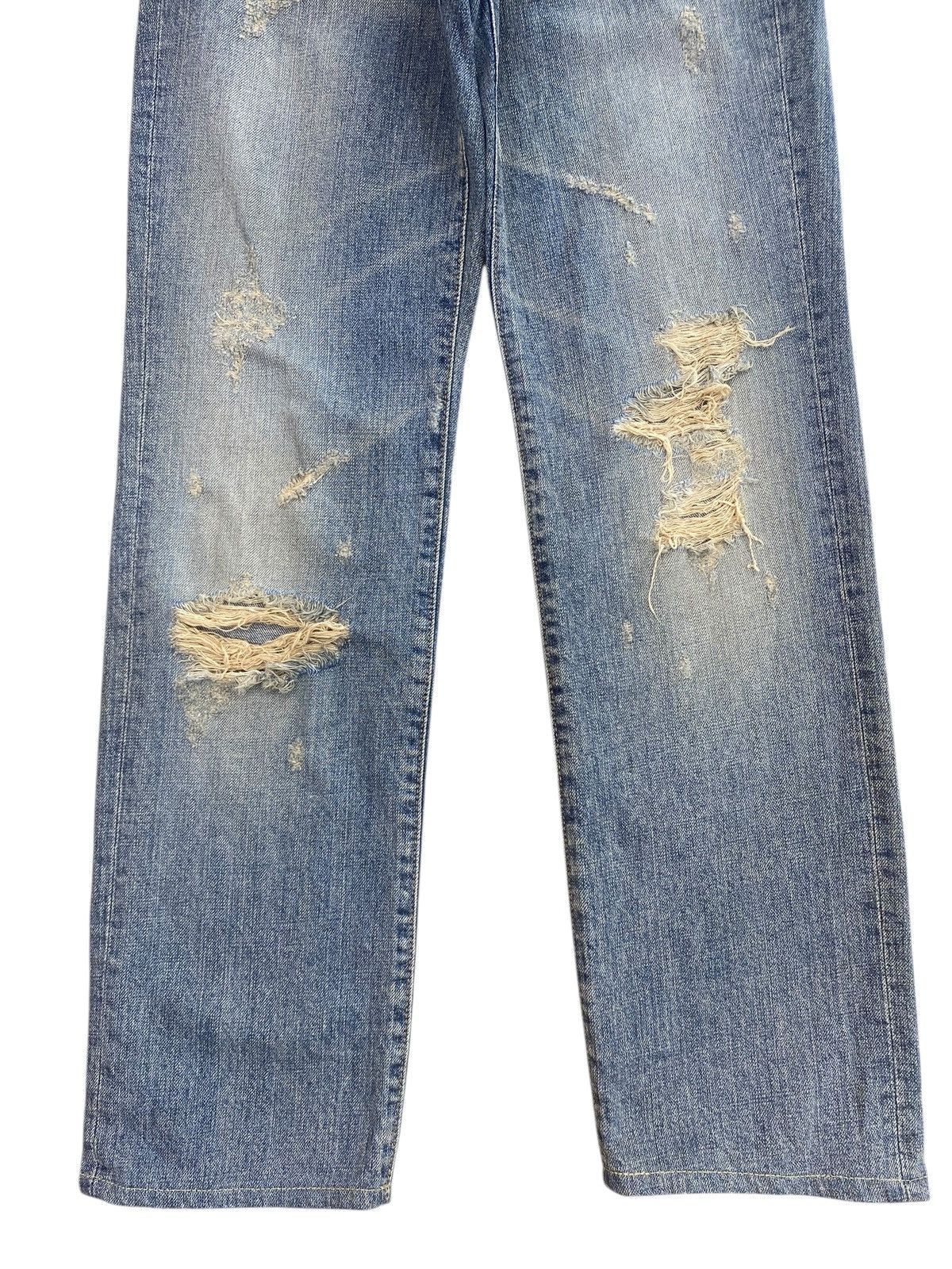 Japanese Brand Blue Way Brand Whiskers Faded Wash Style Distressed Jeans Size US 27 - 9 Thumbnail