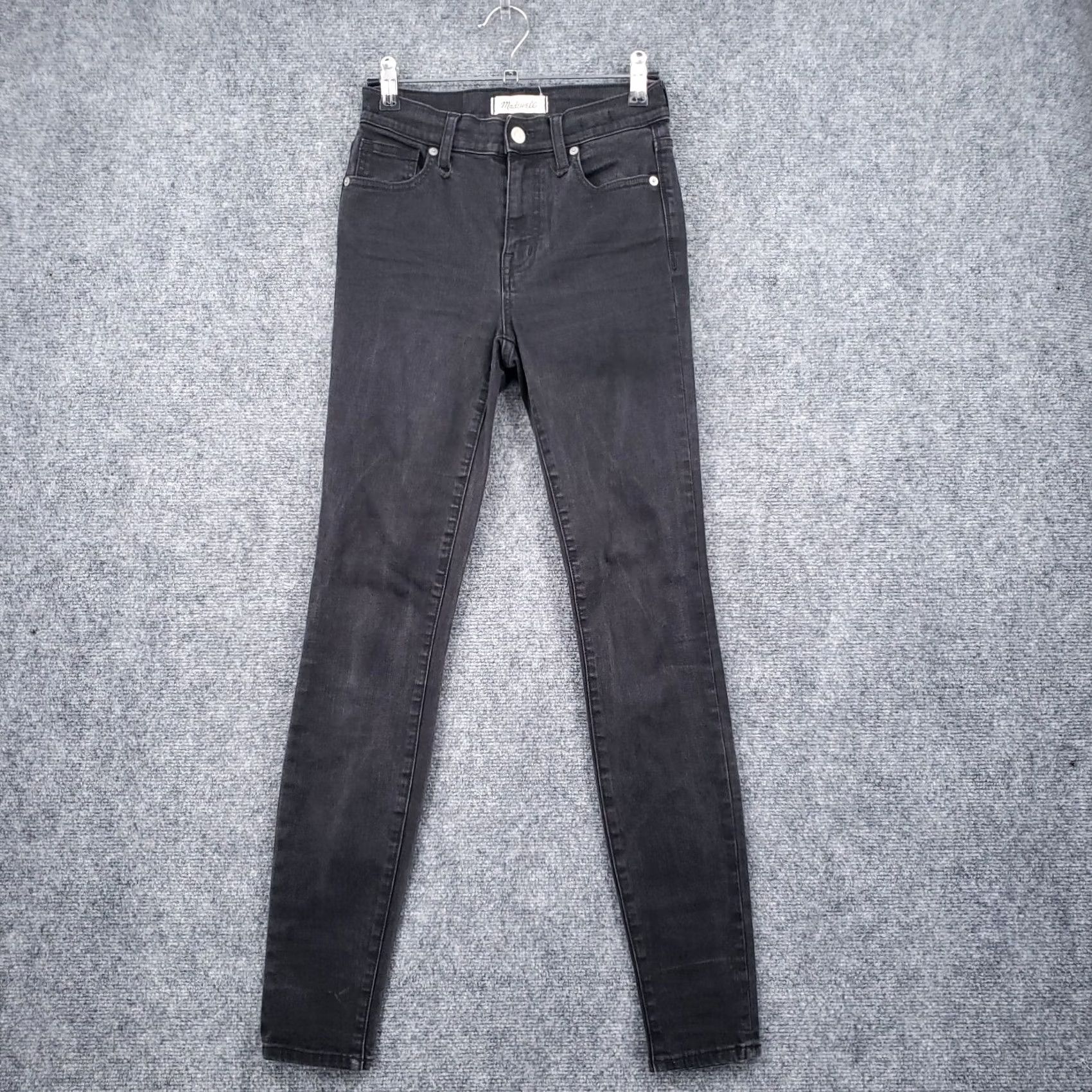 Madewell Madewell Jeans Womens 25 Gray Skinny Stretch High Riser Dark Wash Zip Fly Denim Size 42" / US 20 - 2 Thumbnail