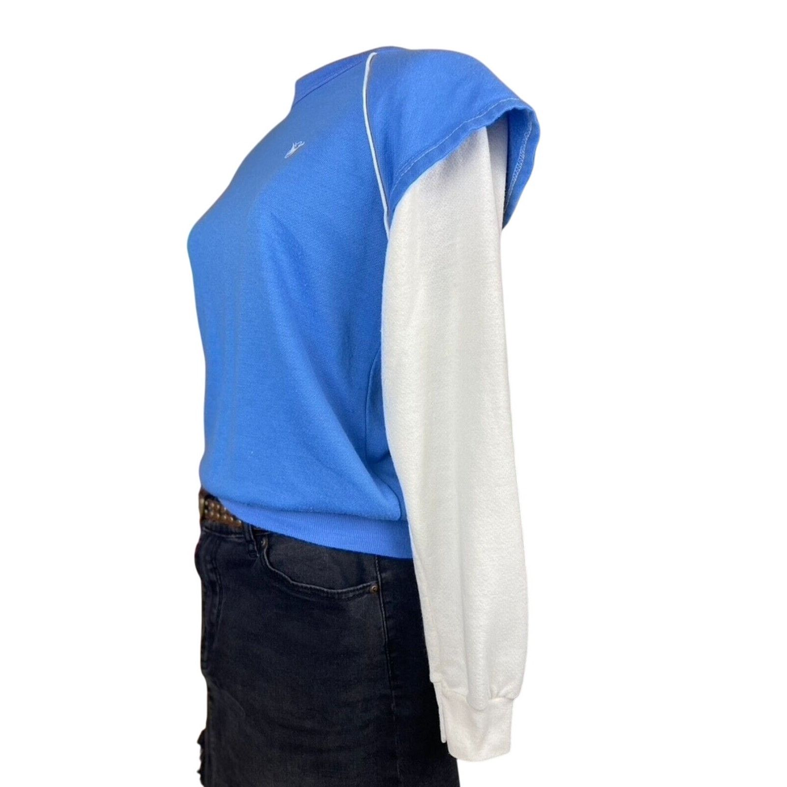 Vintage 80’s JULIE GIRL Layered Sweatshirt Womens (M) Soft Crew USA Size M / US 6-8 / IT 42-44 - 3 Thumbnail