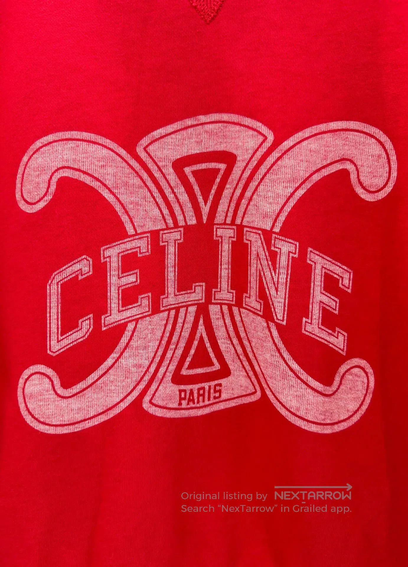 Celine Celine Teiomphe Logo Red Casual Sweatshirt. Size S / US 4 / IT 40 - 4 Thumbnail