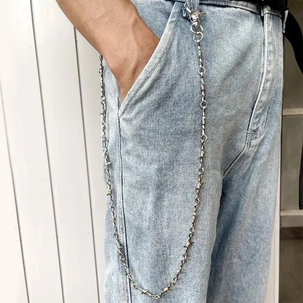 Jewelry Metal Knot Waist Wallet Chain, Barbed Wire Chain Size ONE SIZE - 8 Thumbnail