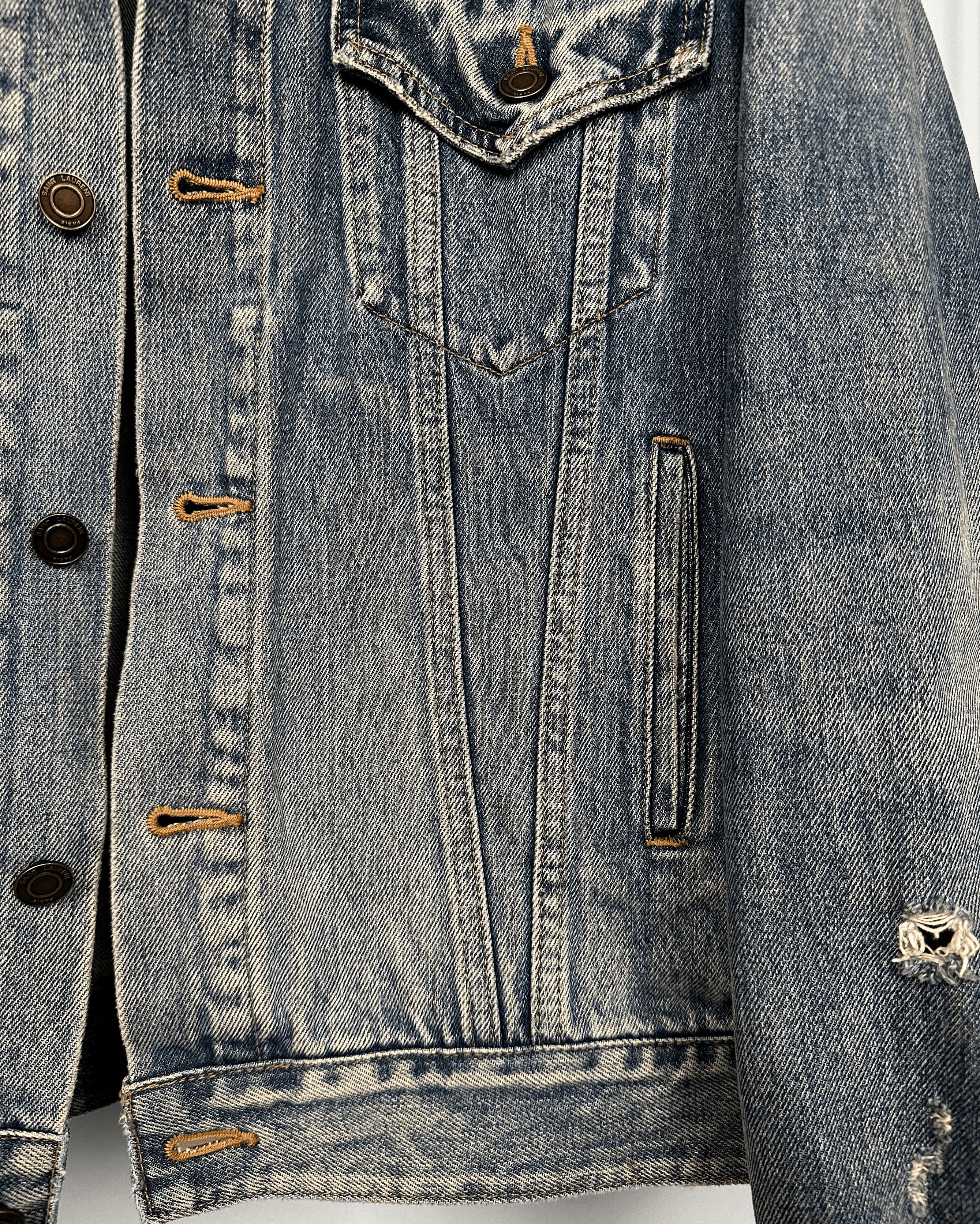 Saint Laurent Paris Saint Laurent Palm Lifetime Patch Denim Jacket Size US XL / EU 56 / 4 - 4 Thumbnail