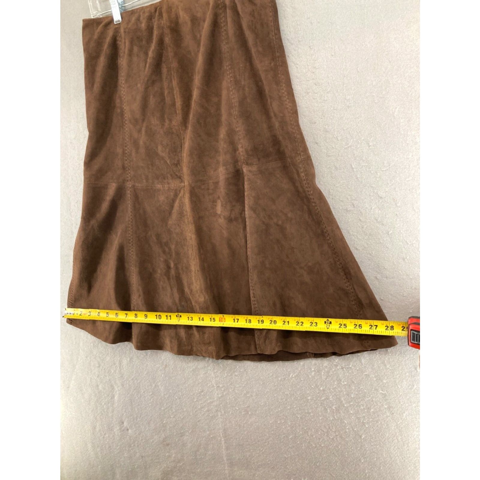 Vintage VINTAGE Vakko Suede Midi Skirt Peasant Flair Brown Women's Size 8 Size 30" / US 8 / IT 44 - 3 Thumbnail