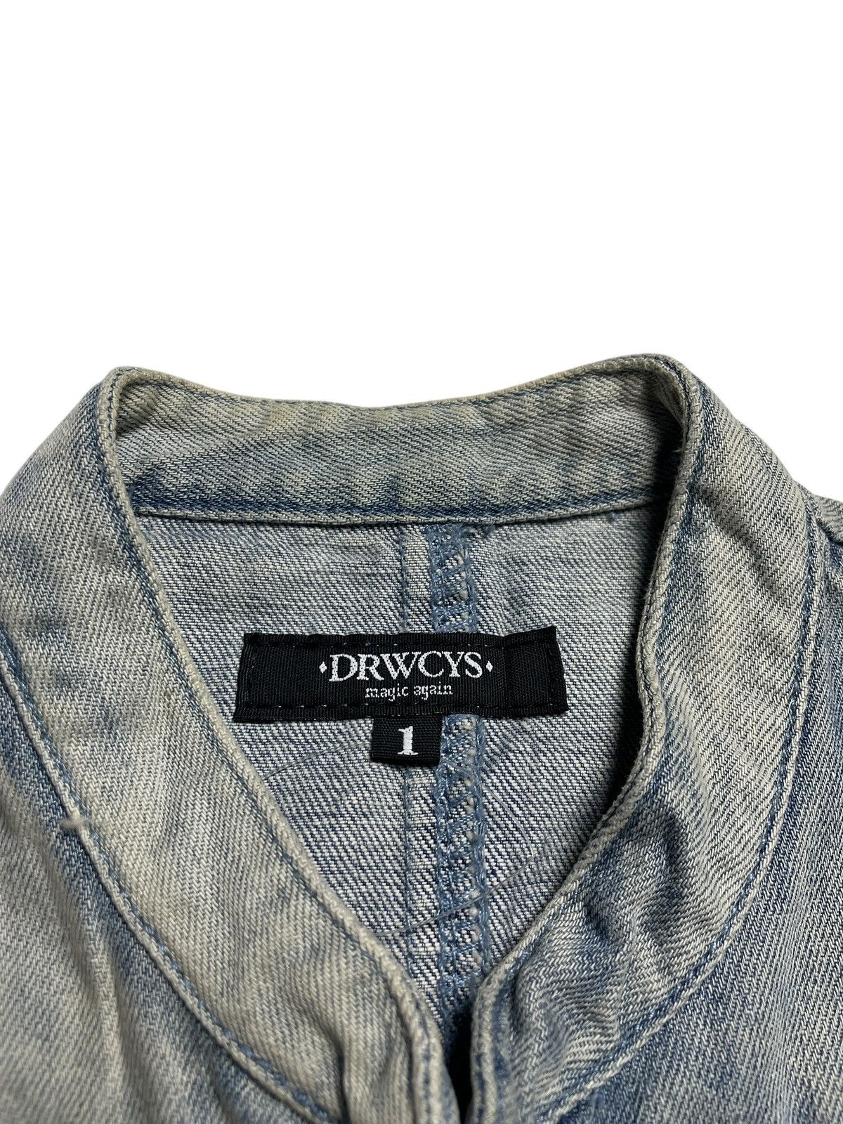 Japanese Brand 2000’s Drcws - Napoleon Wash Denim Jacket Size S / US 4 / IT 40 - 3 Thumbnail
