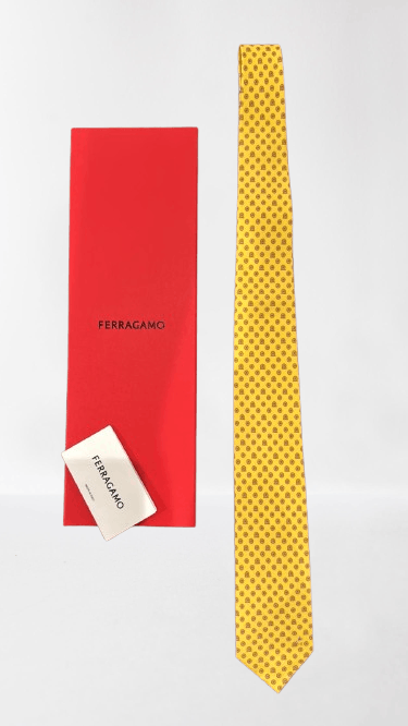 Salvatore Ferragamo o1s1rm1024 Size: OS / Silk Tie in Yellow Size ONE SIZE - 2 Thumbnail
