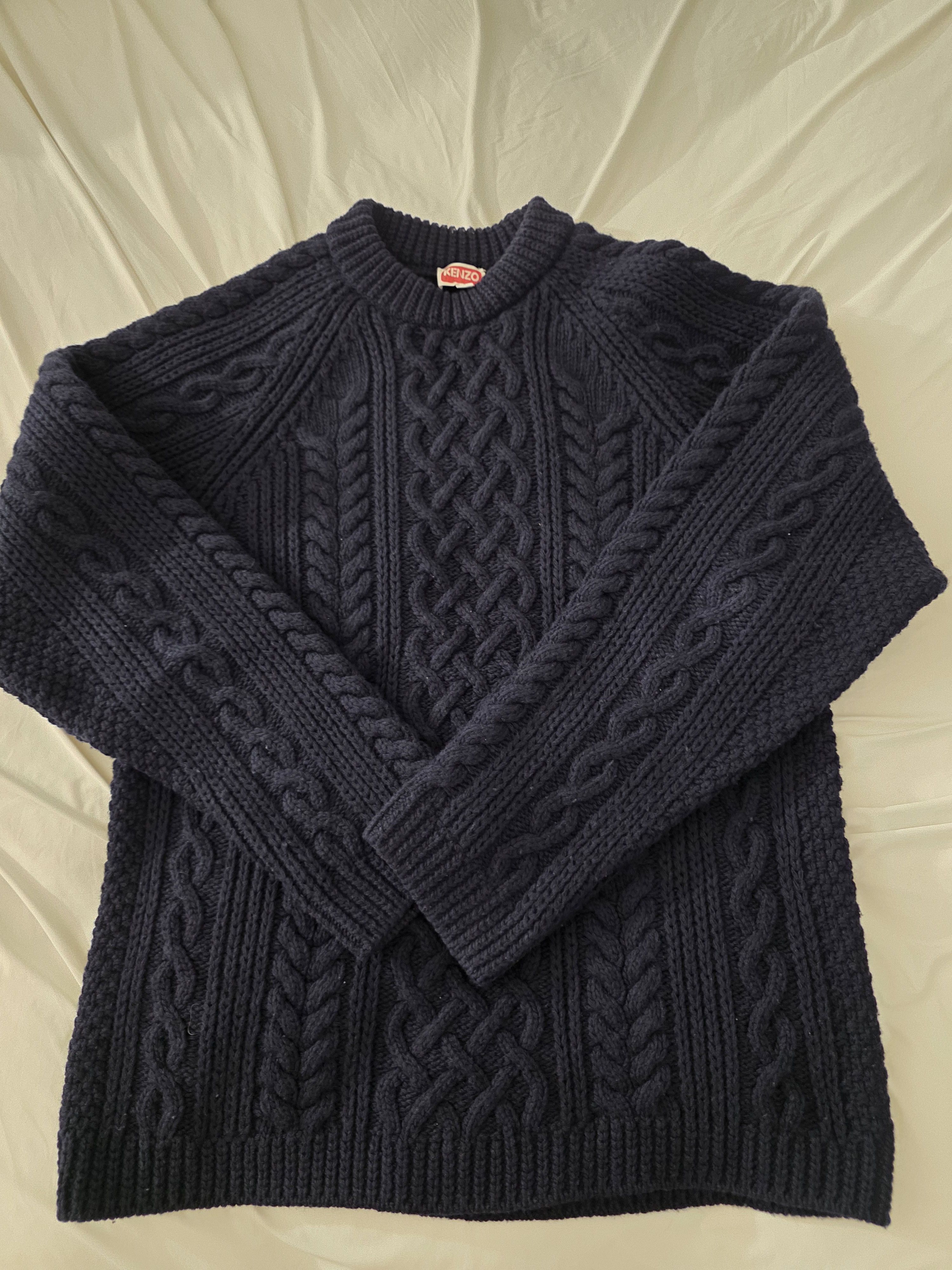 Kenzo Kenzo Navy Kenzo Paris Cable Sweater Size L Size US L / EU 52-54 / 3 - 1 Thumbnail