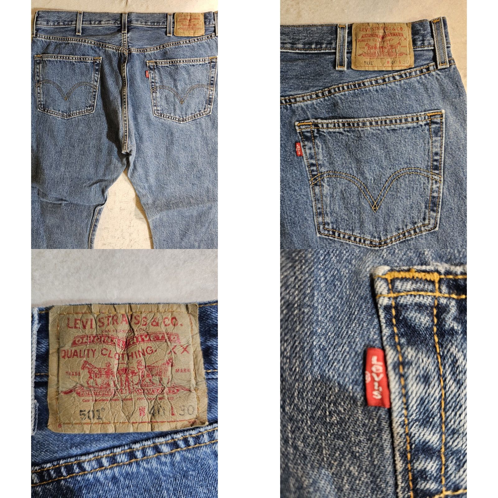 Levi's VINTAGE Levi's 501 XX Jeans Men Medium Blue 40x30 Denim Cotton 90s Style Regular Straight Distressed USA 5-Pocket Size US 40 / EU 56 - 8 Thumbnail