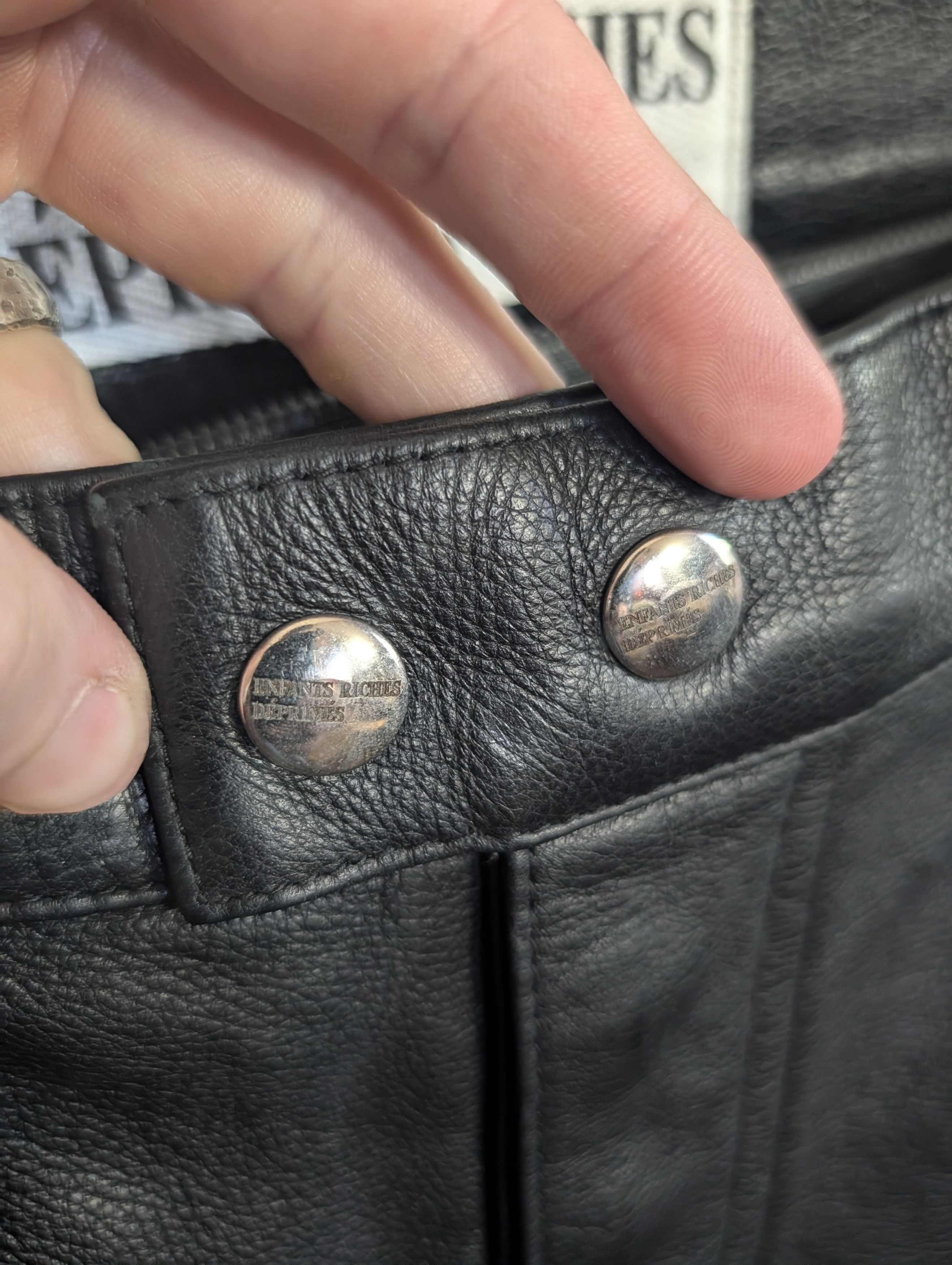 Enfants Riches Deprimes FIRST SEASON 100% leather silk lined black pants 33 Size US 33 - 4 Thumbnail