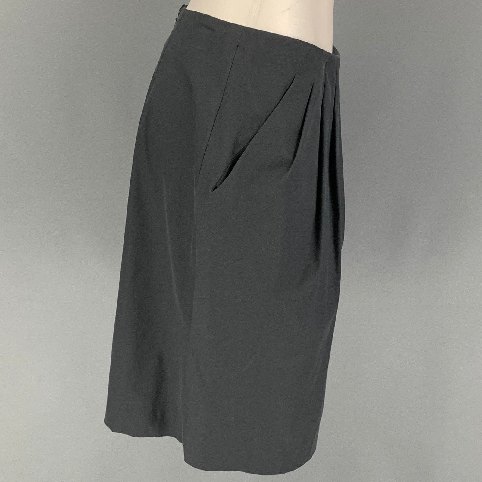 Etro ETRO Size 8 Slate Cotton Blend Pleated Skirt Size 30" / US 8 / IT 44 - 2 Thumbnail