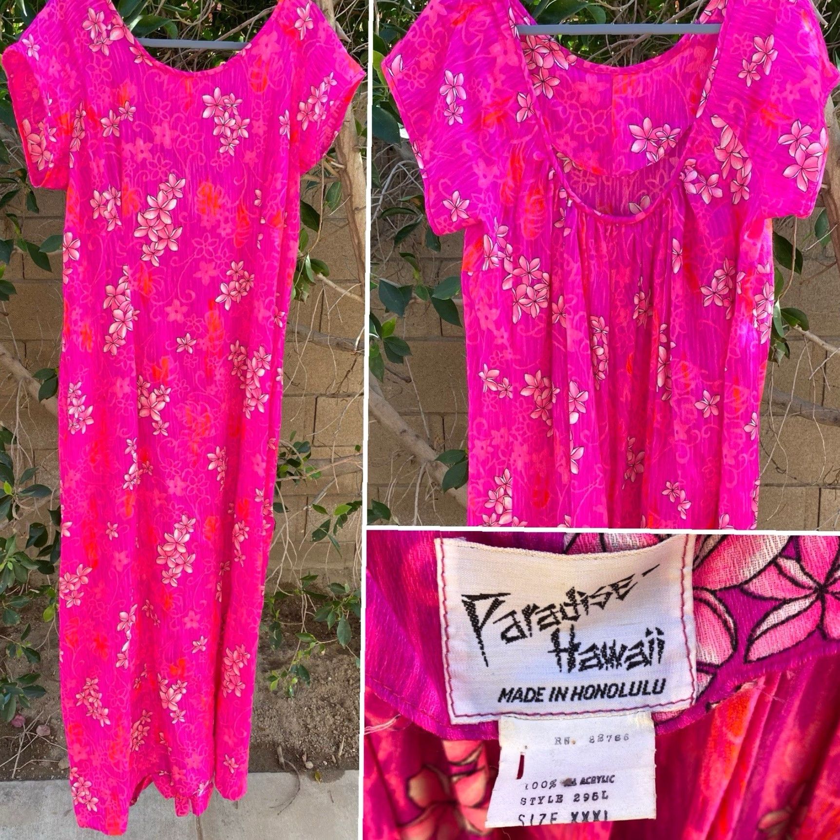 Vintage VINTAGE Paradise Hawaii Made In Honolulu Hawaiian Dress Pink Aloha Hawaii XXXL Size XXL / US 16-18 / IT 52-54 - 2 Thumbnail