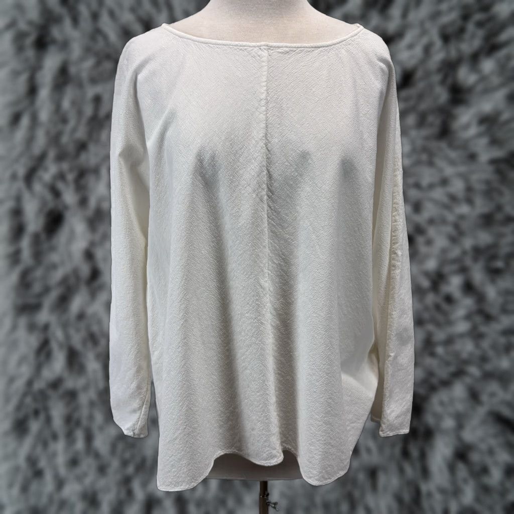 M.M.LaFleur MM.LaFleur Linen Blend Tunic Top Shirt XL White Lagenlook Long Sleeve Womens Size XL / US 12-14 / IT 48-50 - 1 Thumbnail