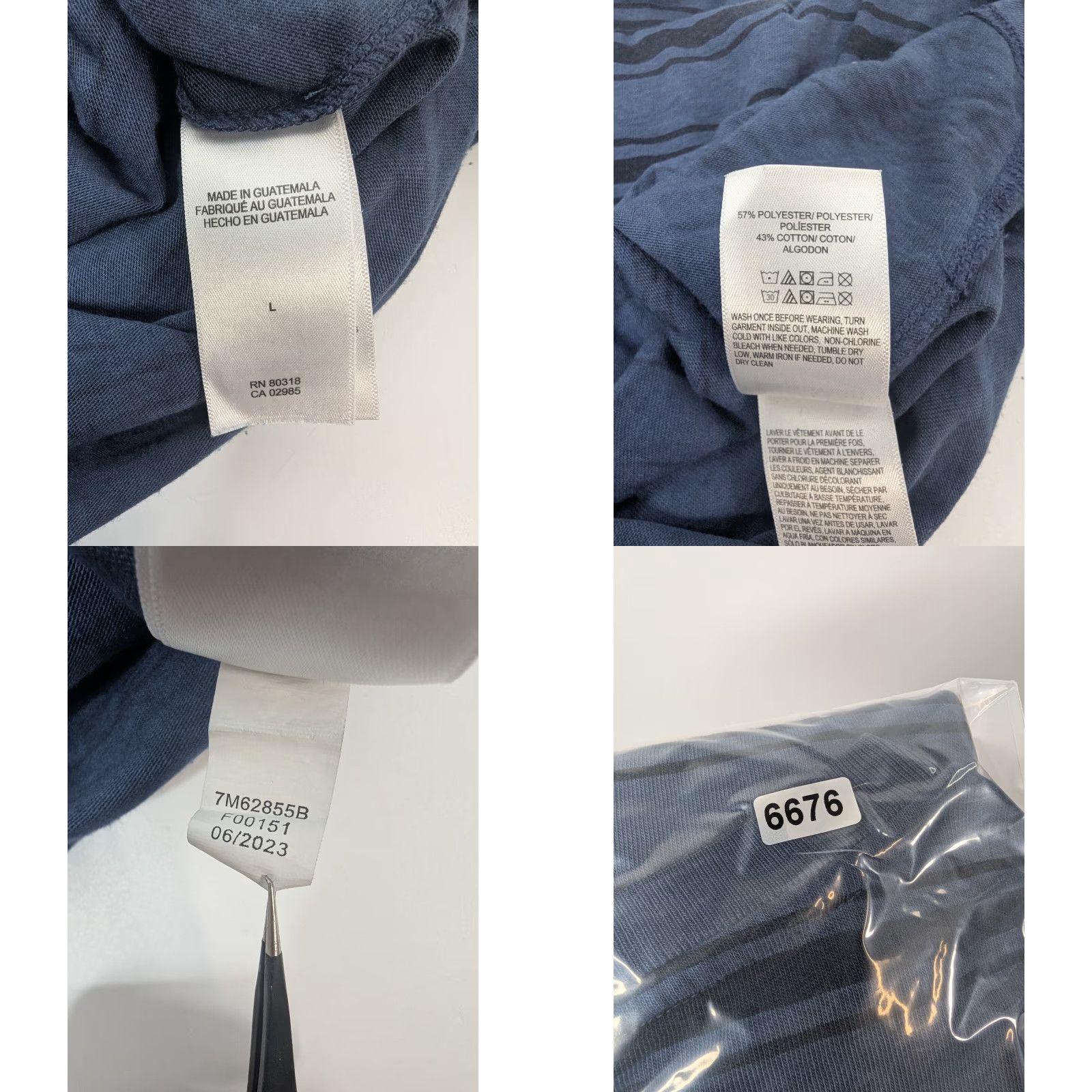 Lucky Brand Lucky Brand Shirt Mens Large Long Sleeve Burnout Blue Stripe Crew Neck Cotton Polyester Knit Chestnut? Size US L / EU 52-54 / 3 - 8 Thumbnail
