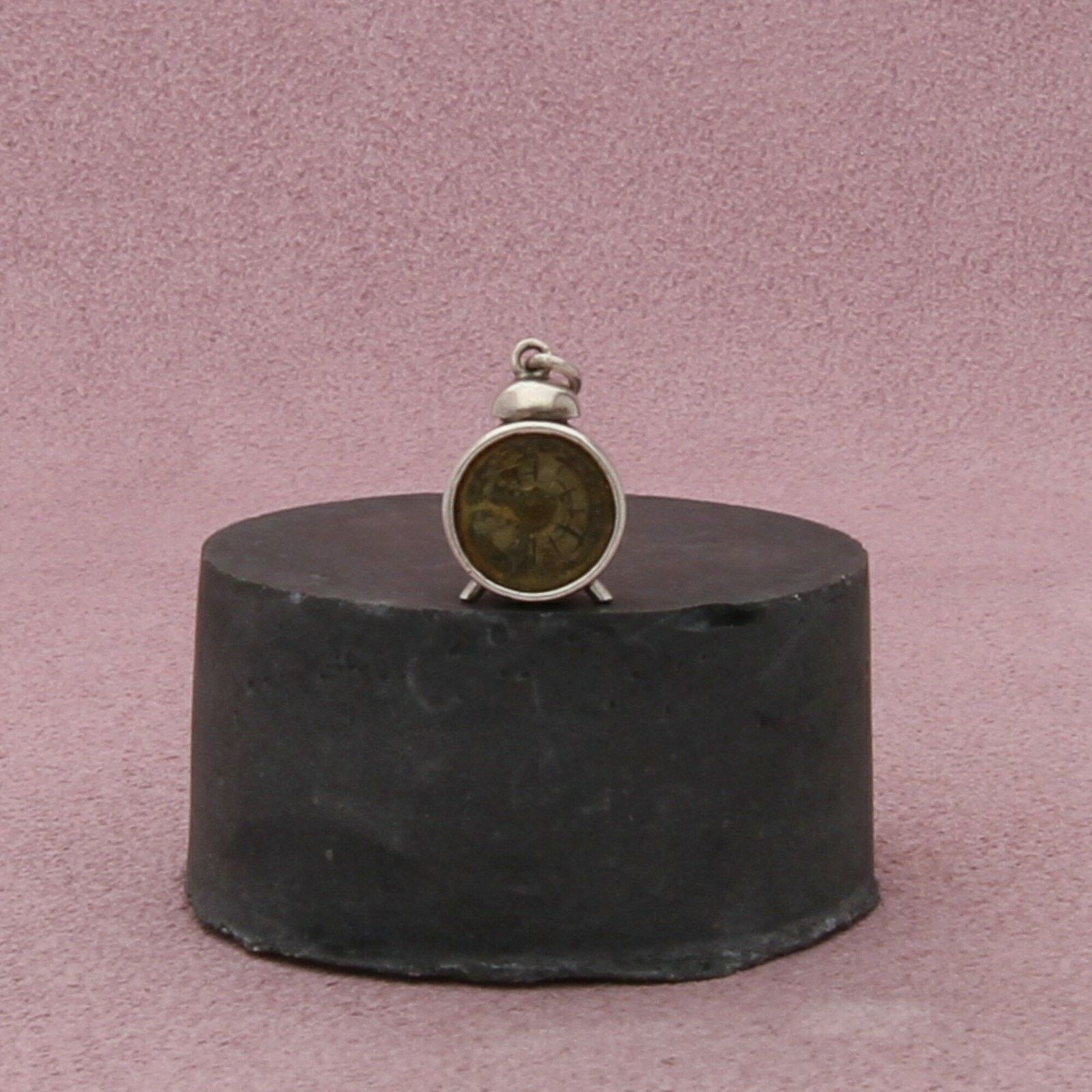 Sterling Silver sterling silver vintage 3d alarm clock charm pendant Size ONE SIZE - 1 Thumbnail