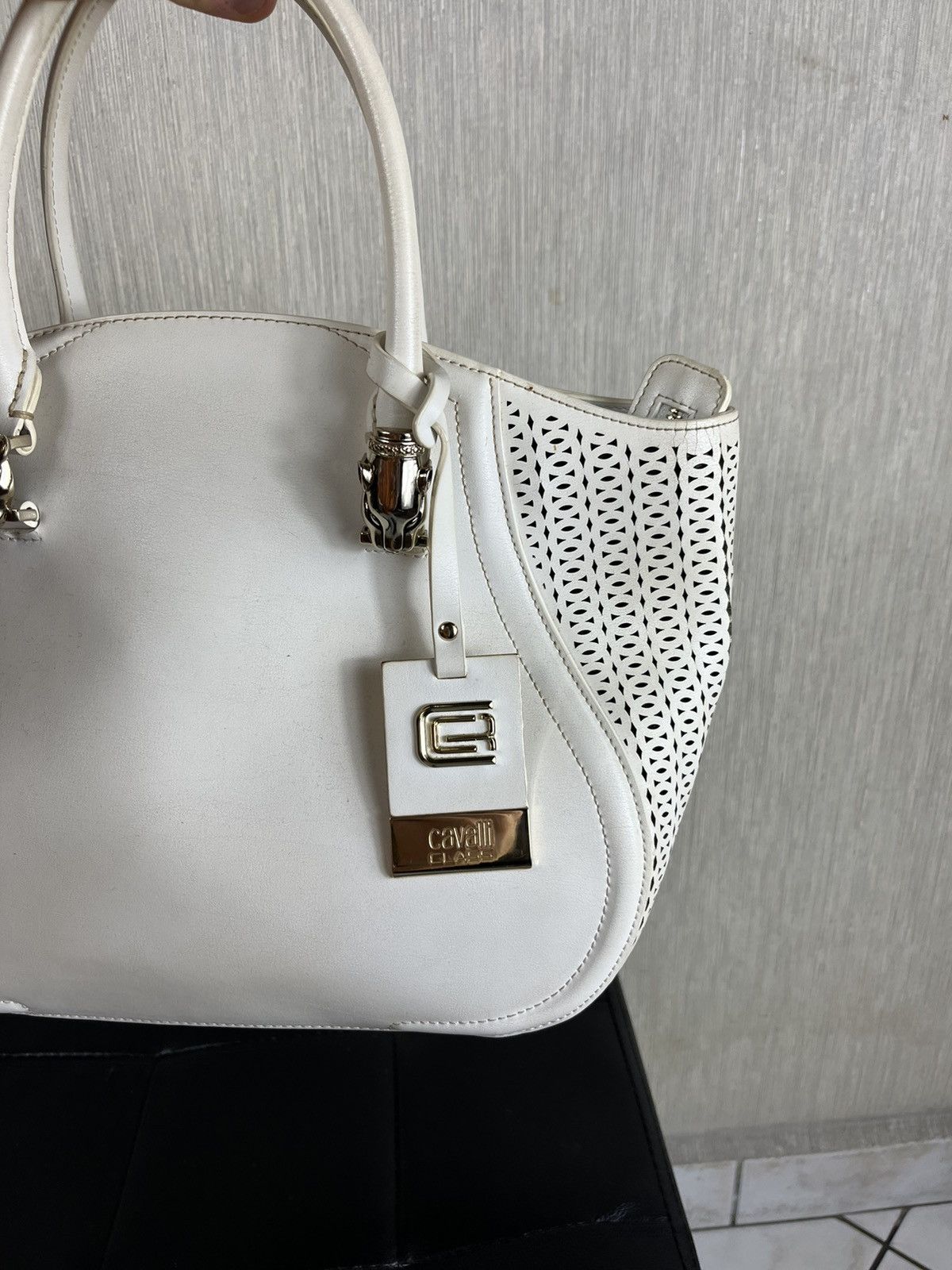 Cavalli Class × Roberto Cavalli Roberto Cavalli Class jaguar y2k leather mesh crossbody bag Size ONE SIZE - 3 Thumbnail