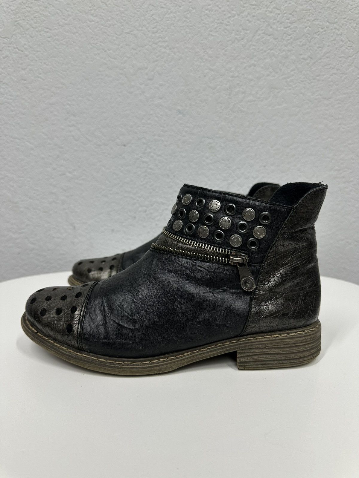 A.S.98 Vintage Leather Metal Opium Boots Ankle IfSixWasNine Guidi Size US 9 / IT 39 - 4 Thumbnail