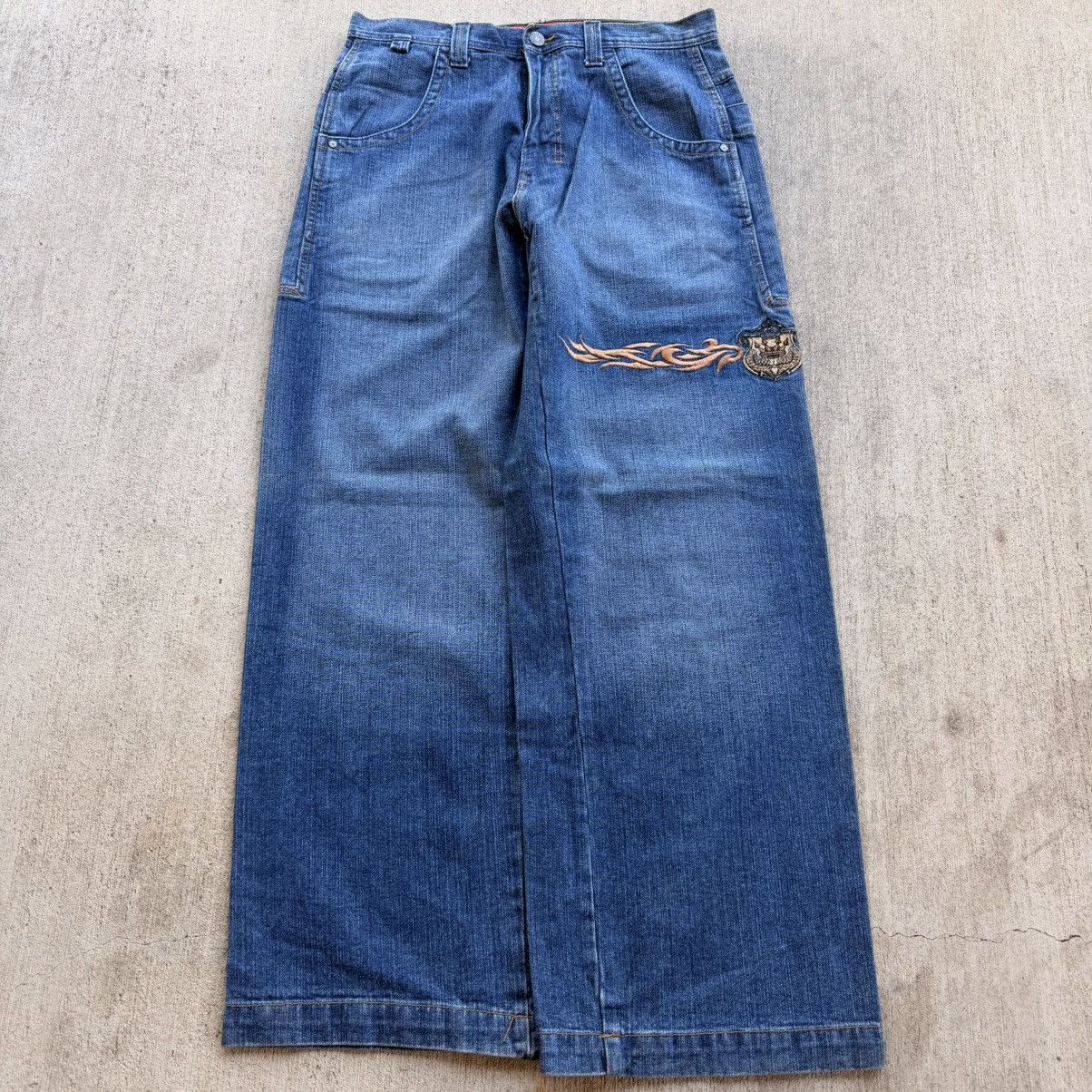 JNCO Rare Vintage JNCO Denim Tribal Wide Leg 90's 34 x 30 Size US 34 / EU 50 - 3 Thumbnail
