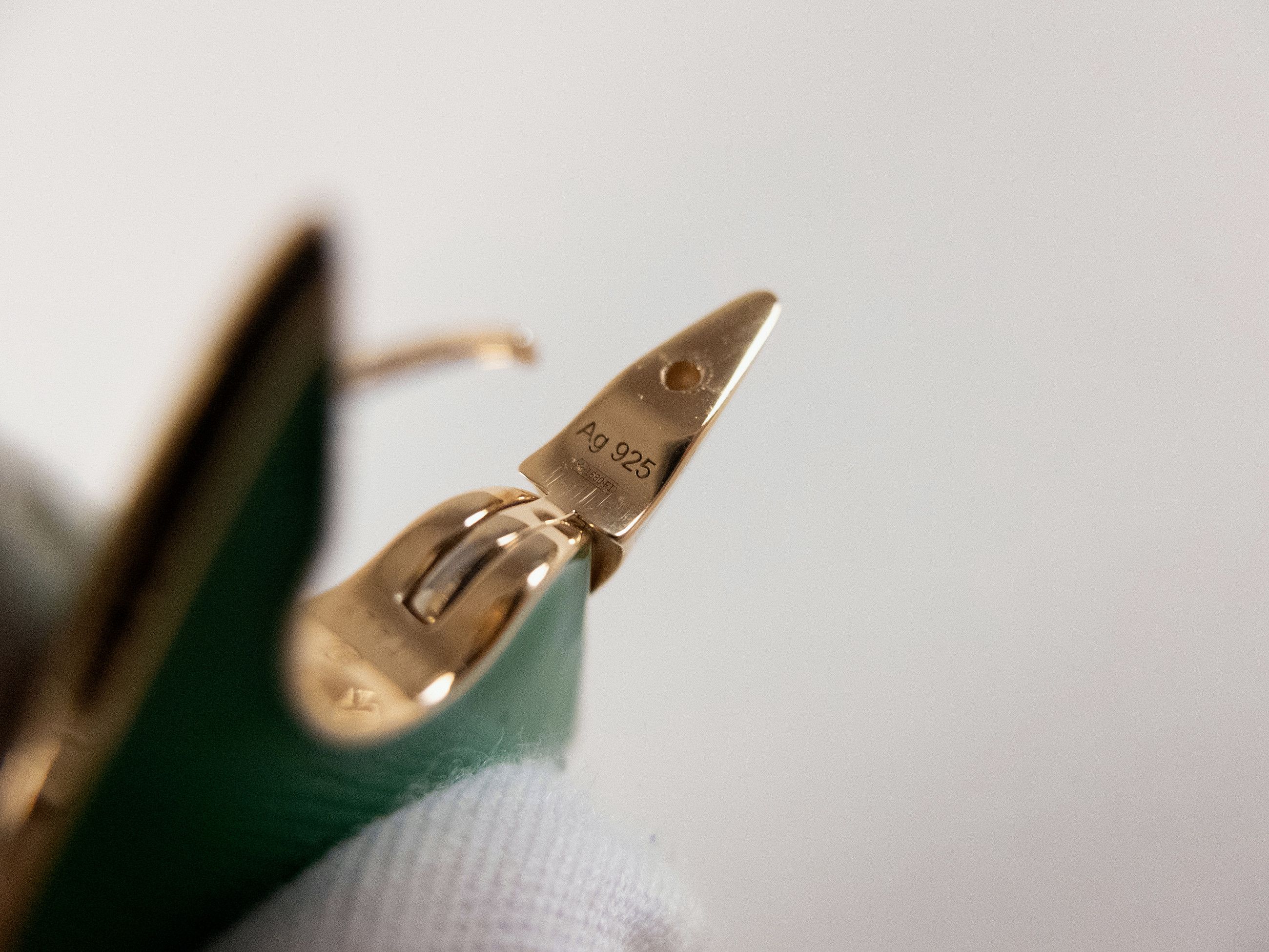 Bottega Veneta BOTTEGA VENETA green Triangle enamel & silver earrings q Size ONE SIZE - 7 Thumbnail