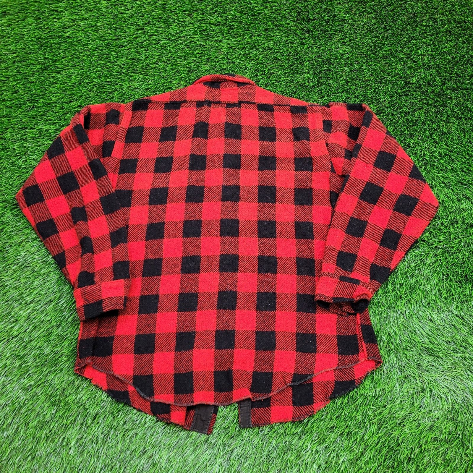 Vintage Vintage 50s Melton Wool Button Shirt L 22x27 Buffalo Plaid Size US L / EU 52-54 / 3 - 3 Thumbnail