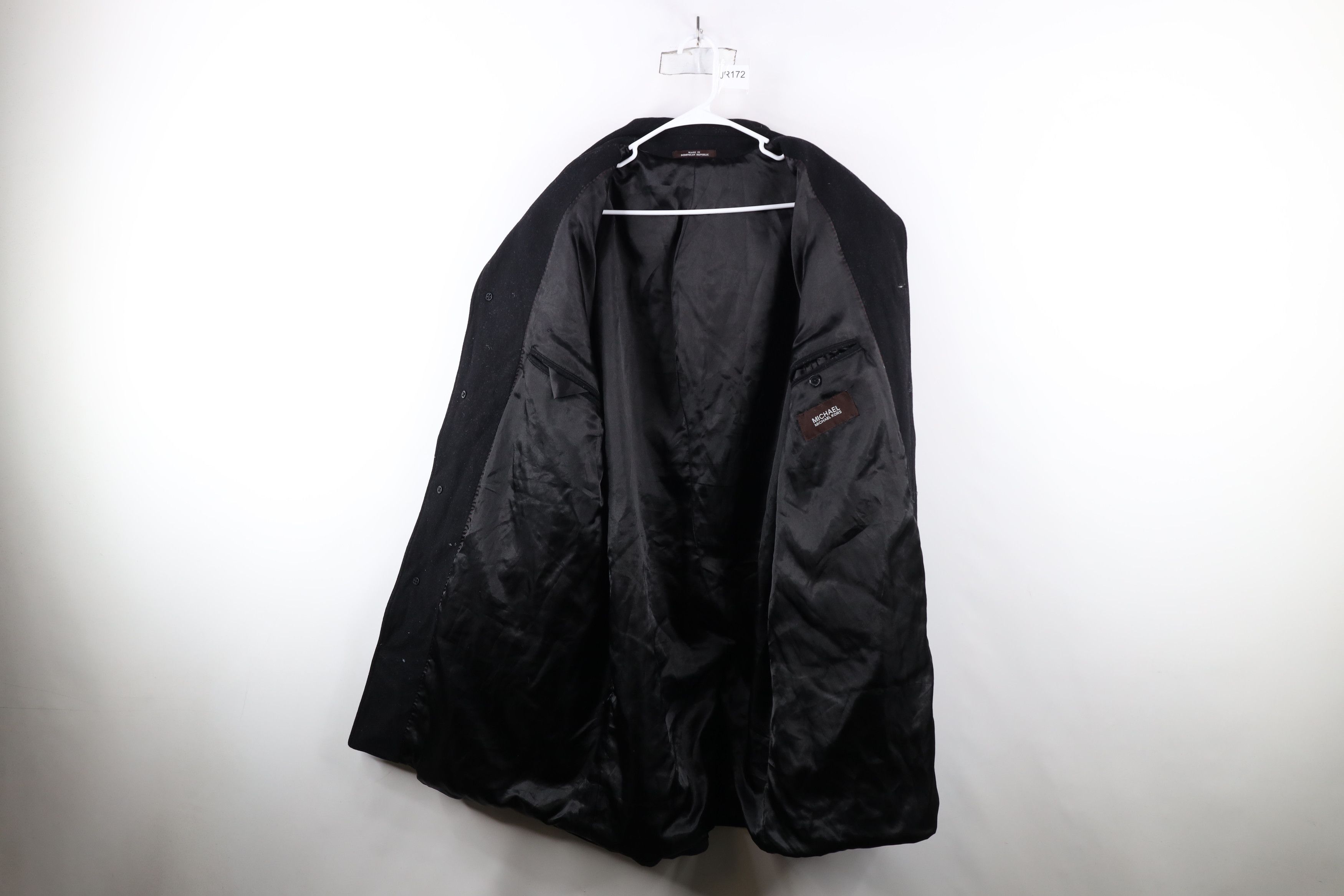 Michael Kors × Vintage Michael Kors Wool Blend Trench Coat Overcoat Jacket Black Size US XL / EU 56 / 4 - 10 Thumbnail