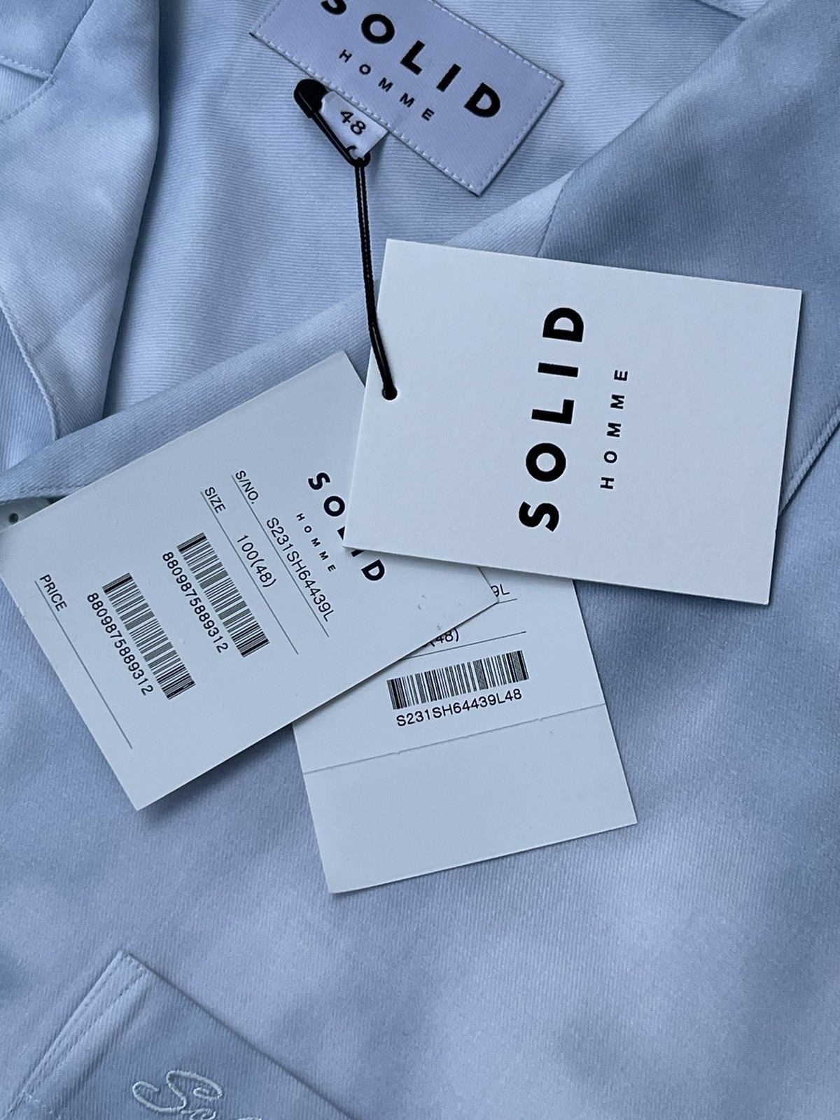 Wooyoungmi !DS! SS23 Solid Homme Sky Cloud Short Sleeve Button UP Shirt Size US M / EU 48-50 / 2 - 19 Thumbnail