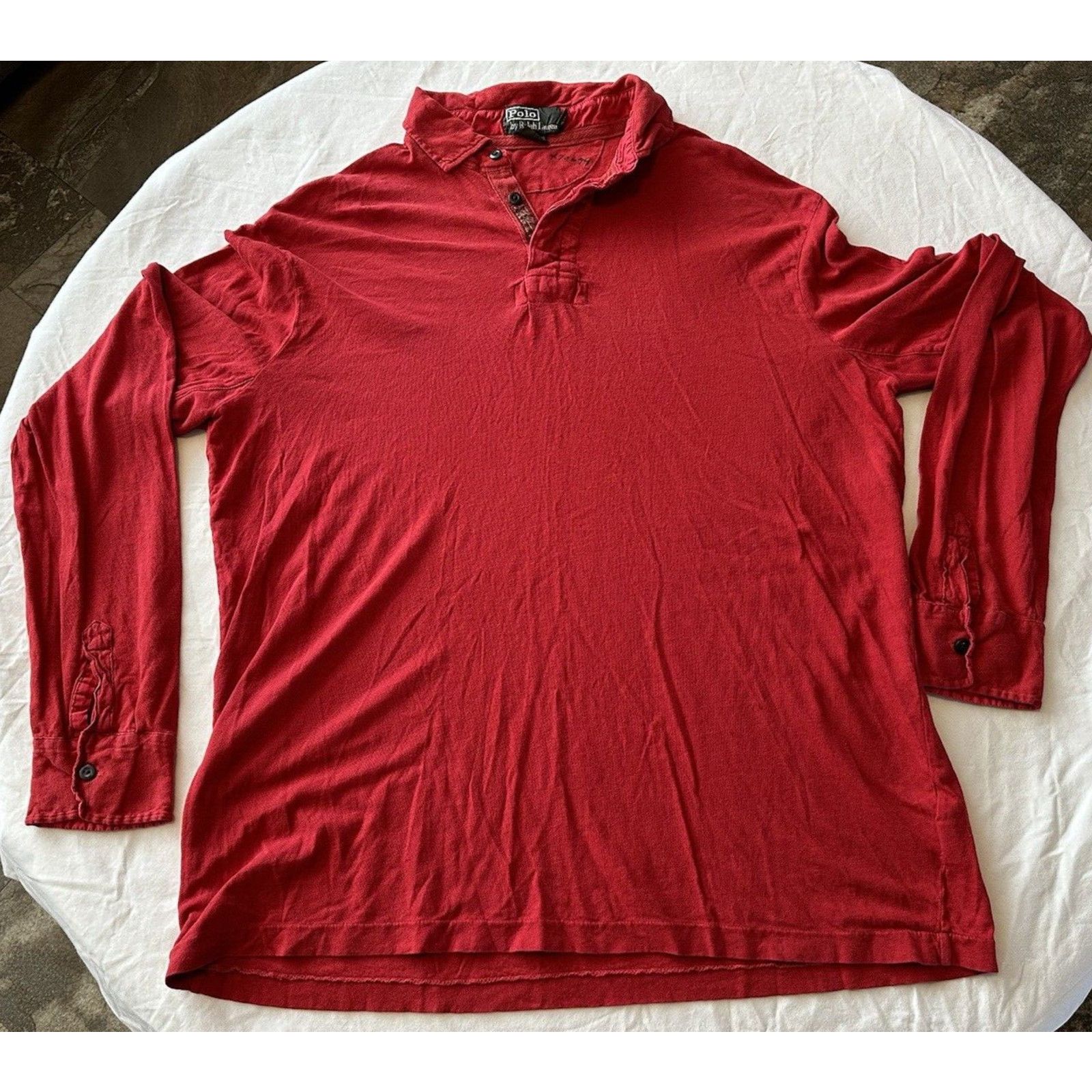Polo Ralph Lauren Vintage POLO RALPH LAUREN Red Large Shirt Collard Pullover Size US L / EU 52-54 / 3 - 13 Thumbnail