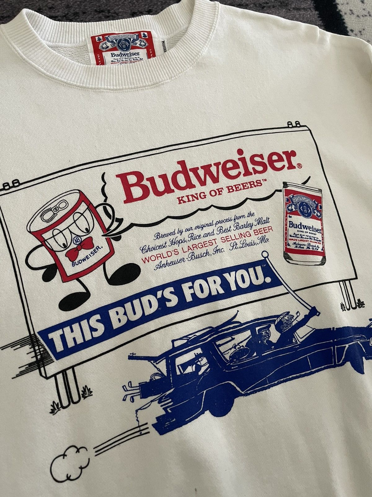 Vintage Vintage Budweiser This Bud’s For You Sweatshirt Size US M / EU 48-50 / 2 - 5 Thumbnail