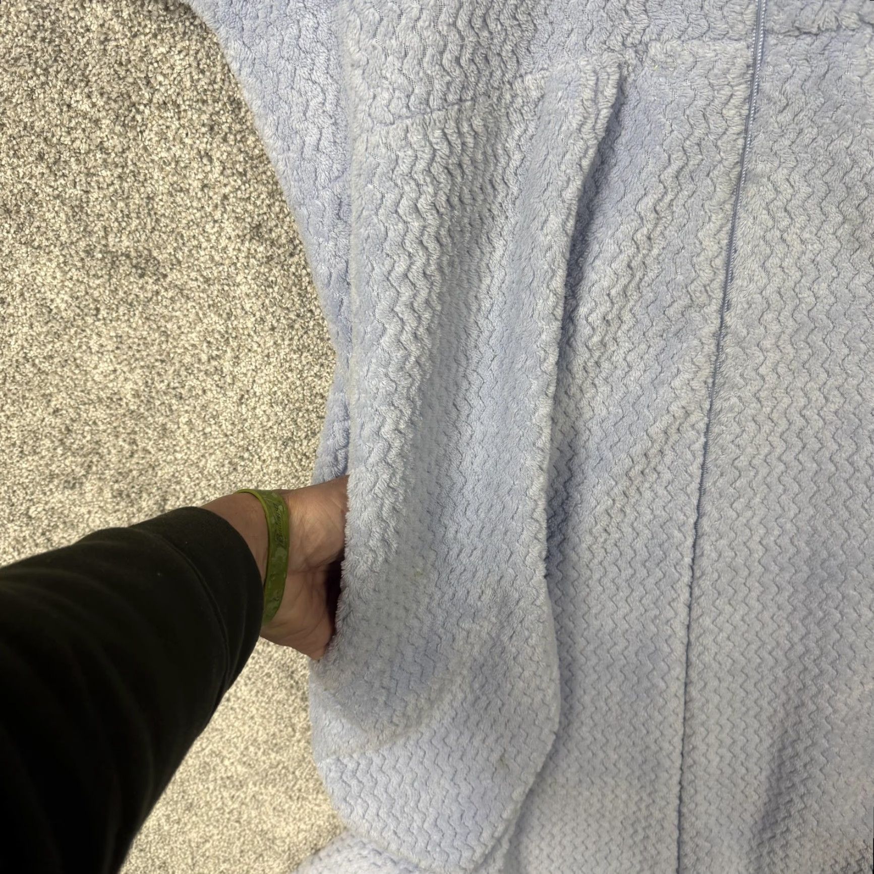 Vintage Stan Herman Robe Women XL Blue Fleece Kaftan Full Zip Mock Neck Lounge Housecoat Size ONE SIZE - 5 Thumbnail