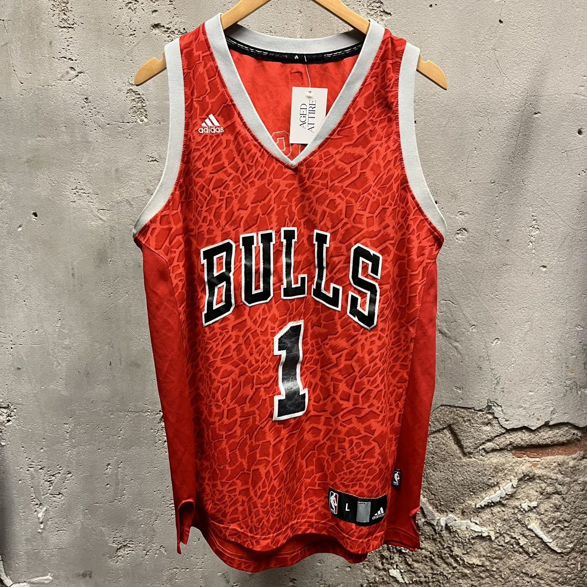 Adidas Chicago Bulls Derrick Rose Red Shattered Glass Jersey