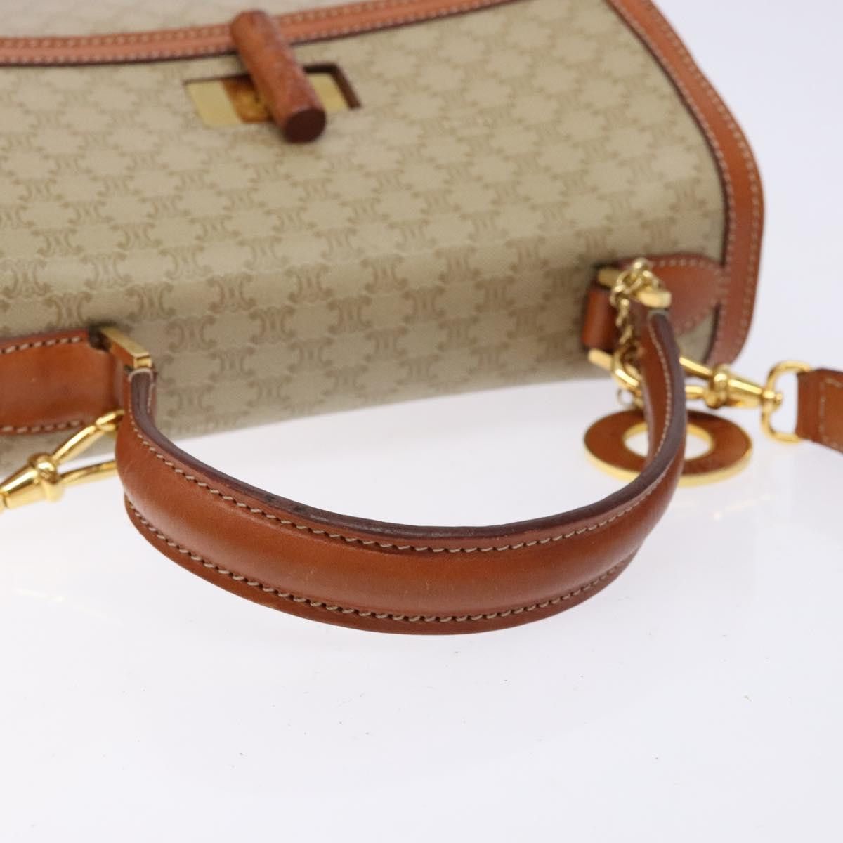 Celine CELINE Macadam Canvas Hand Bag Pvc Beige Gold Size ONE SIZE - 7 Thumbnail