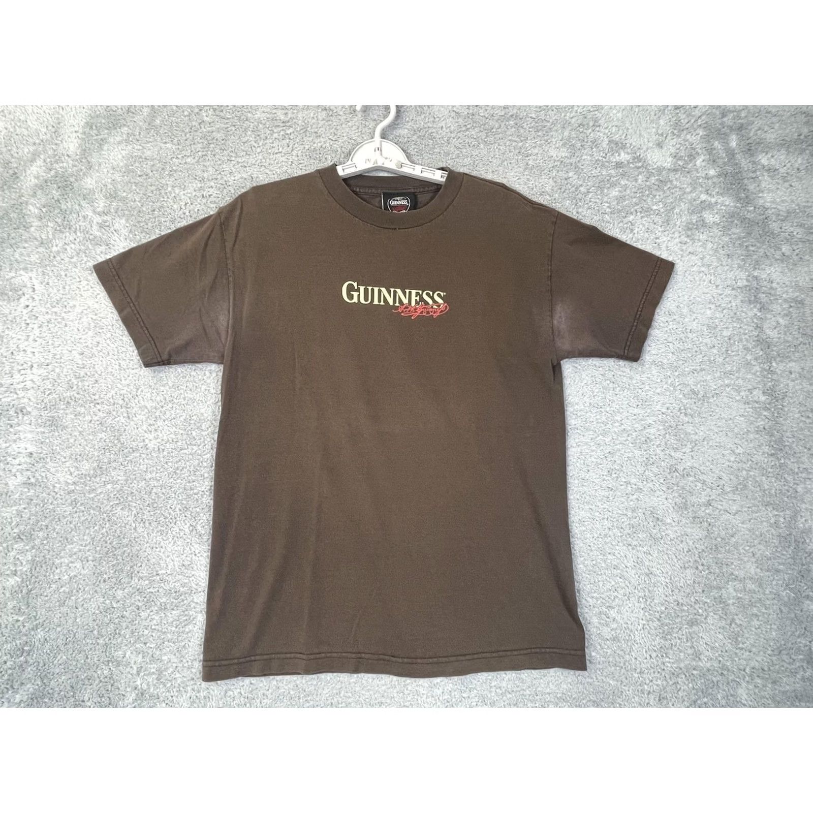 Vintage Guinness Shirt Mens M Brown Graphic Tee Front Back Logo Stout St. Patrick's Day 100% Cotton Crew Neck Short Sleeve Size US M / EU 48-50 / 2 - 3 Thumbnail