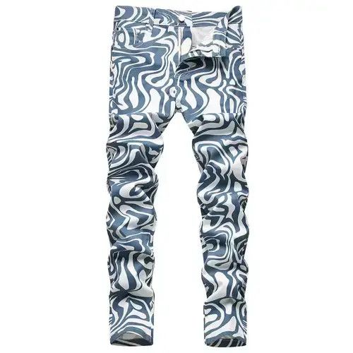 Other Men 3D digital Printed Jeans Fashion Zebra Print Size US 34 / EU 50 - 1 Thumbnail