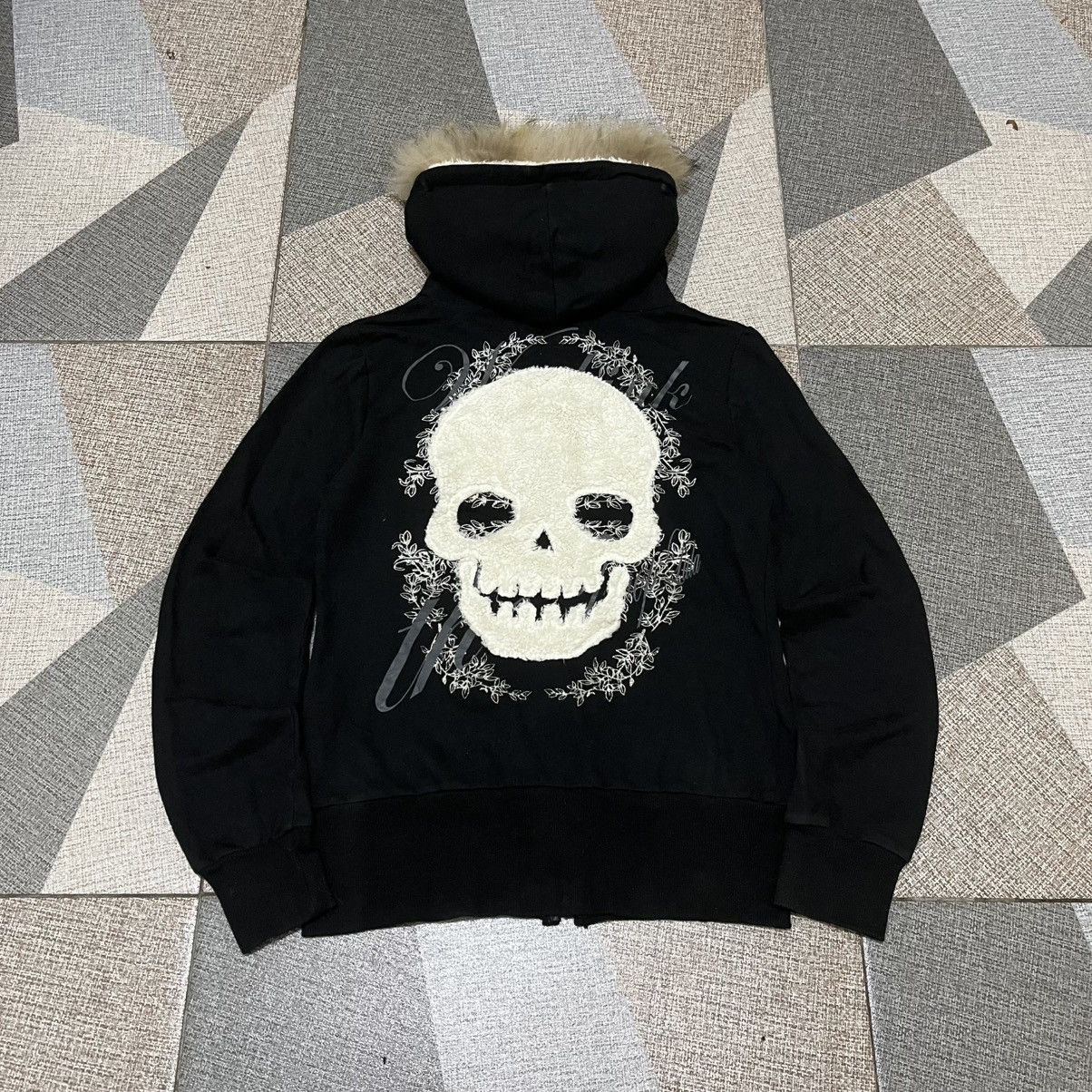 Japanese Brand Y2K MKR Skull Fur Hoodie Size US XS / EU 42 / 0 - 5 Thumbnail