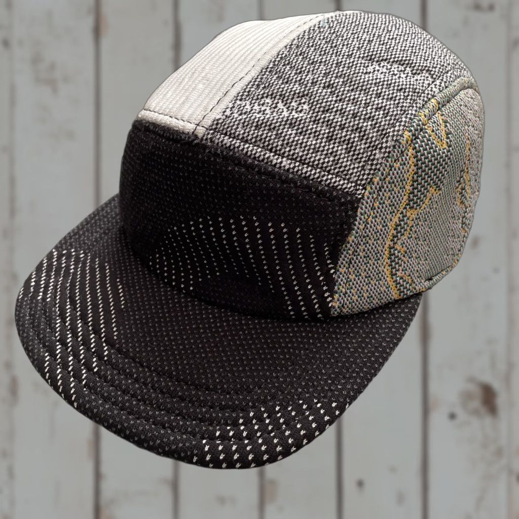 Byborre BYBORRE 5-Panel Patchwork Thick Fabric Camp Cap Made In USA Unisex Adults One Size Multicolor USA Designer Pattern Handcrafted Textile Cap Size ONE SIZE - 1 Thumbnail