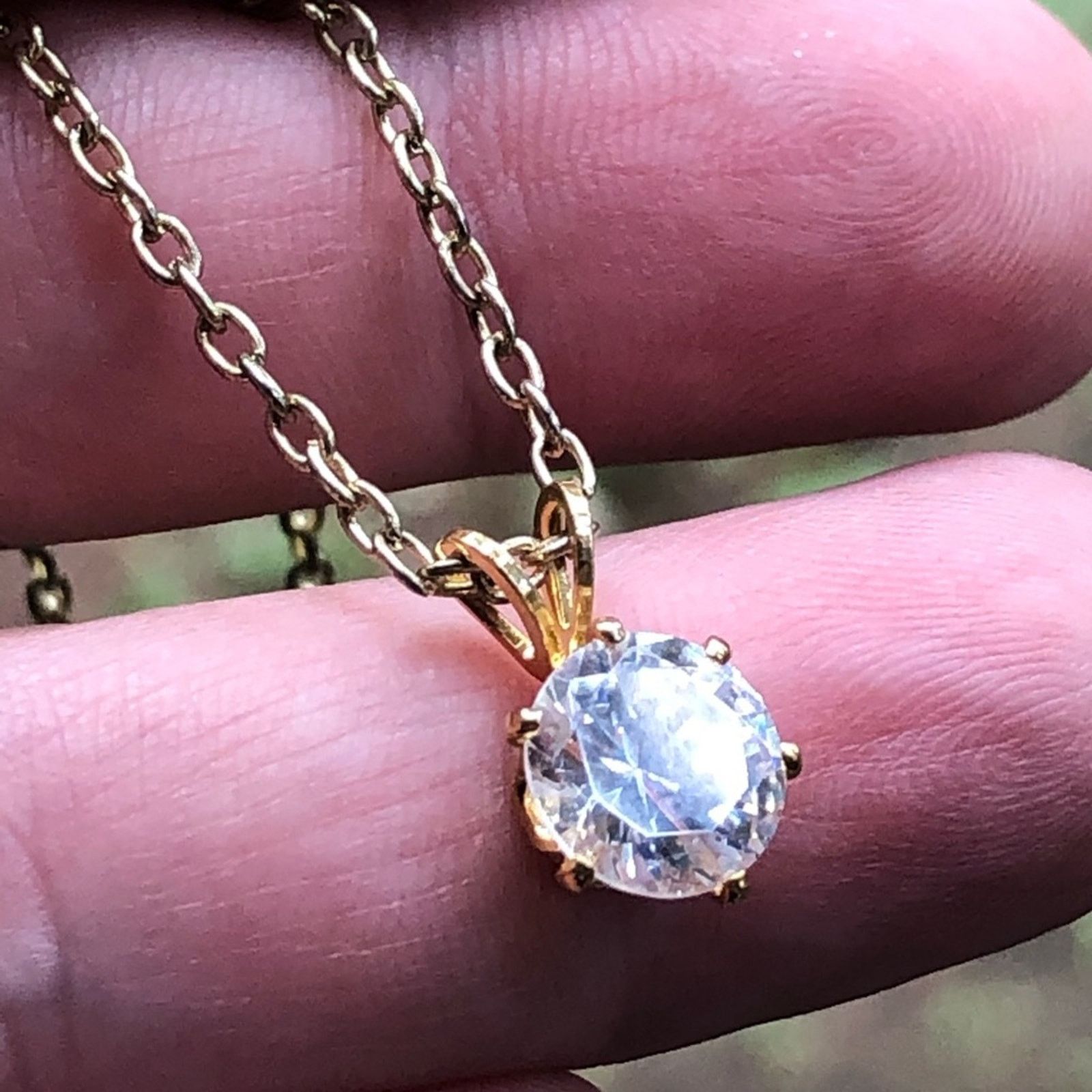 Vintage Vintage round CZ gold plated chain necklace Size ONE SIZE - 4 Thumbnail