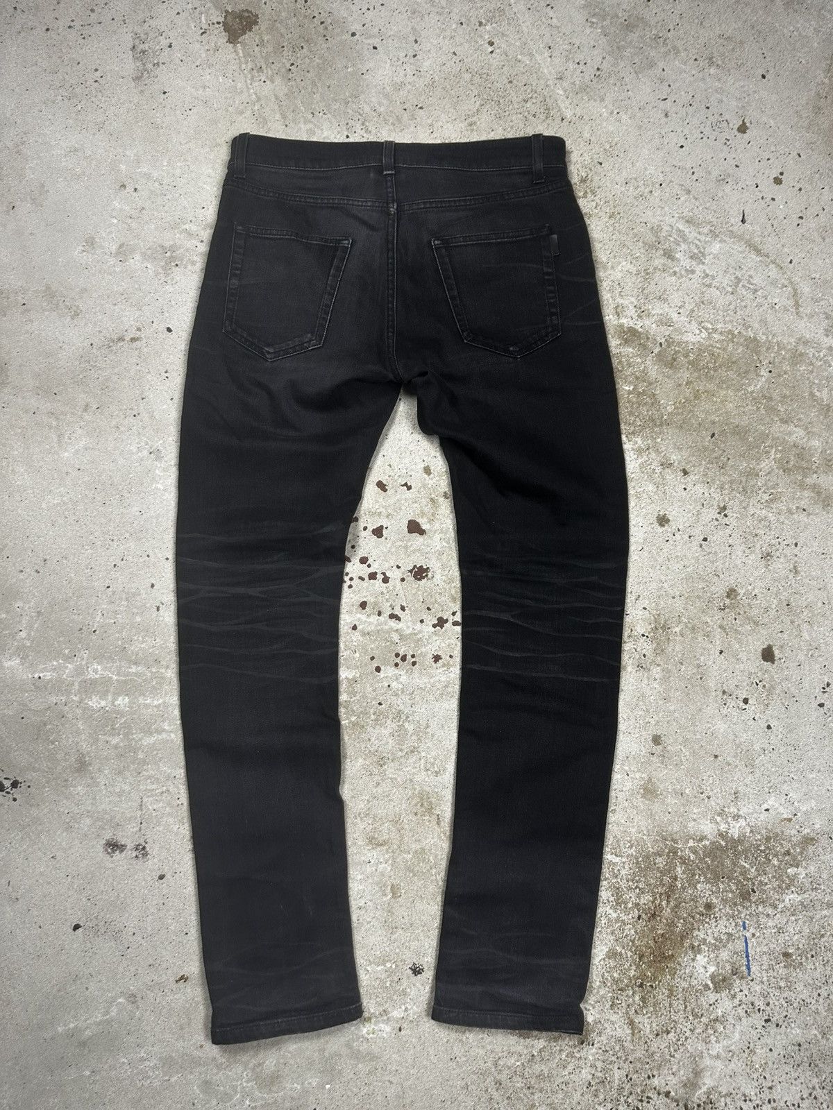 Saint Laurent Paris Saint Laurent Paris SS20 Black ‘D21’ Waxed Whiskers Skinny Size US 29 - 2 Thumbnail