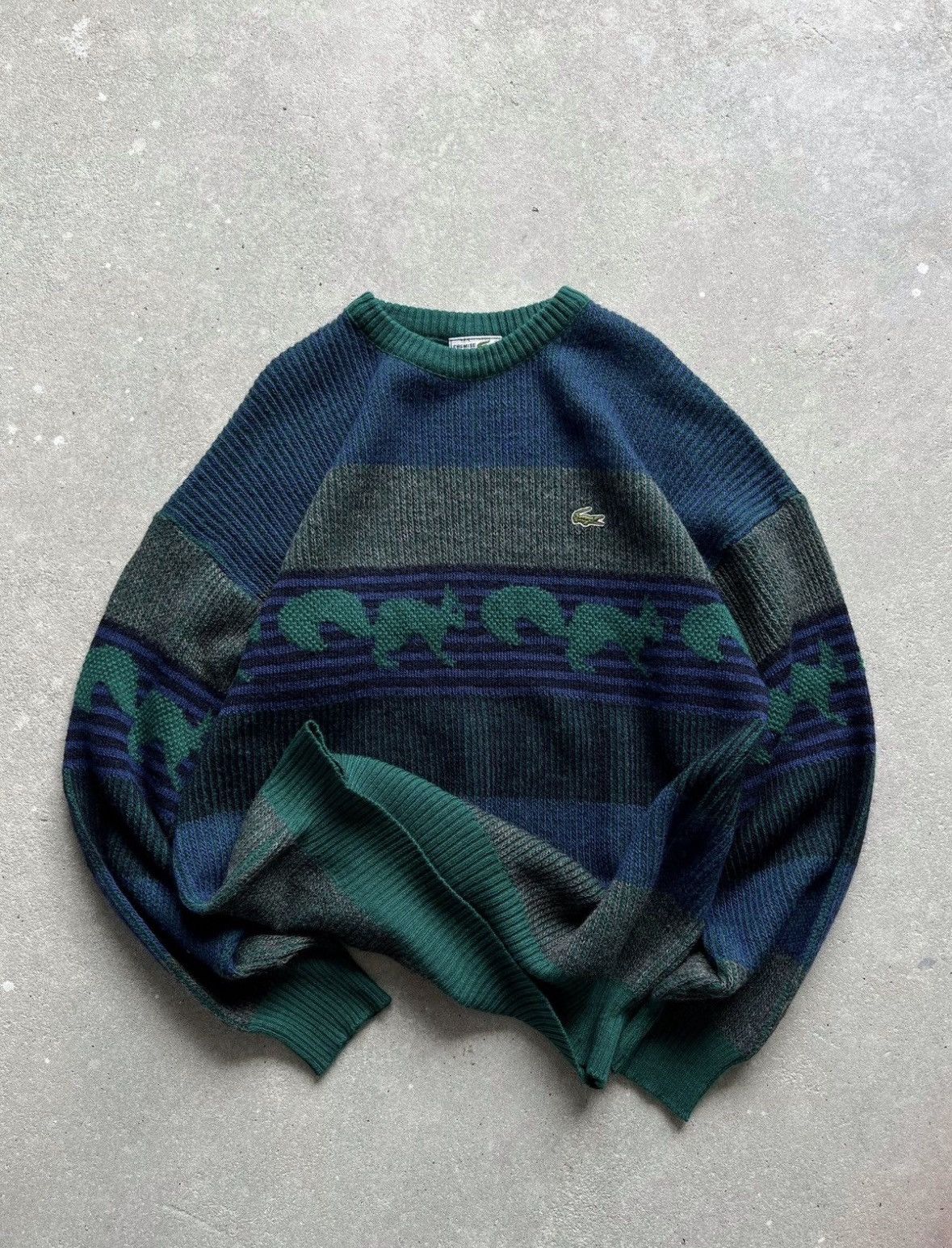 Lacoste Vintage Lacoste Knitted Sweater 80s Made in France Size US L / EU 52-54 / 3 - 1 Thumbnail