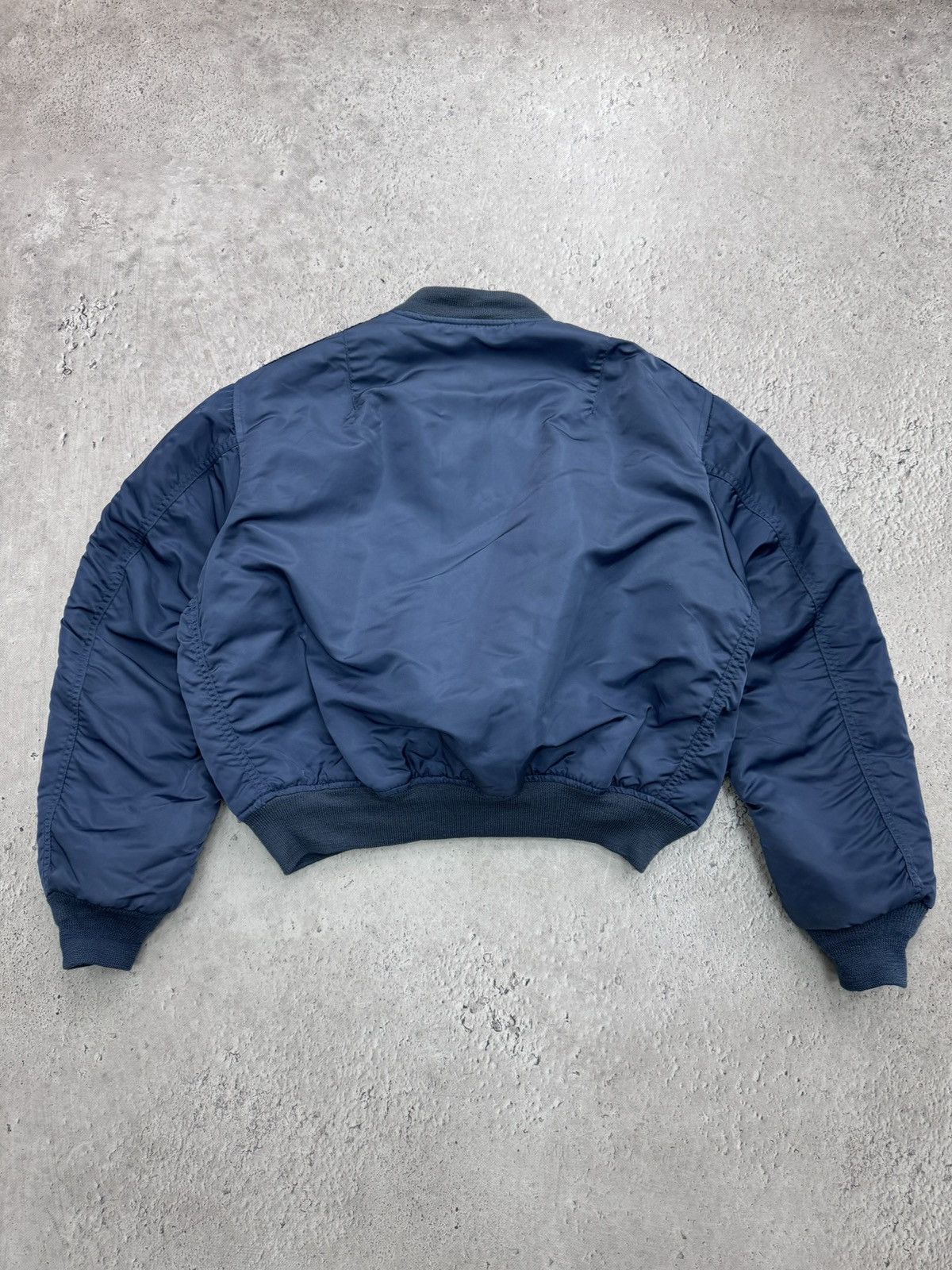 Vintage 90s Navy MA-1 USAF Flight Nylon Boxy Bomber Jacket
