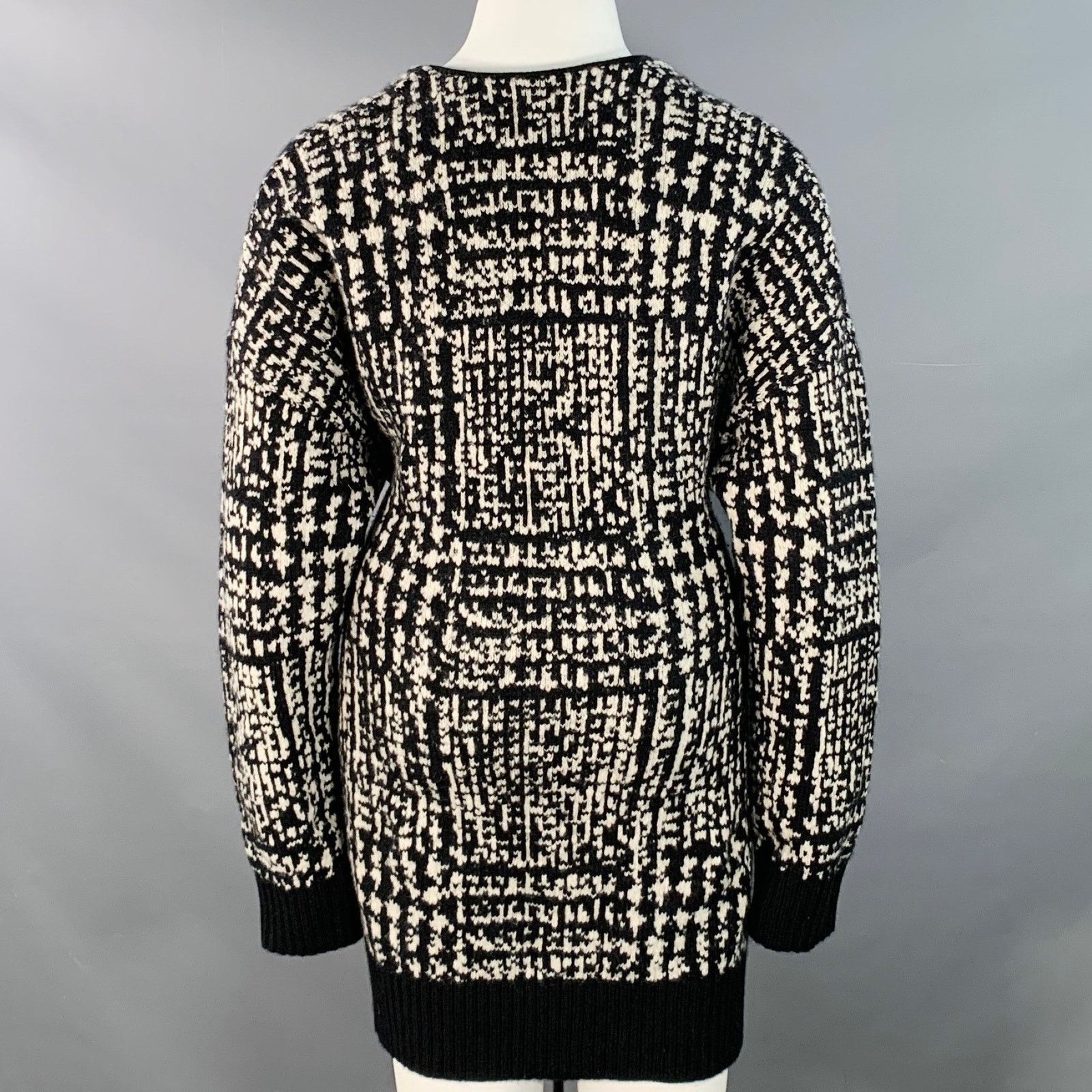Proenza Schouler PROENZA SCHOULER Size L Wool Geometric Knit V-Neck Tie Coat Size L / US 10 / IT 46 - 3 Thumbnail