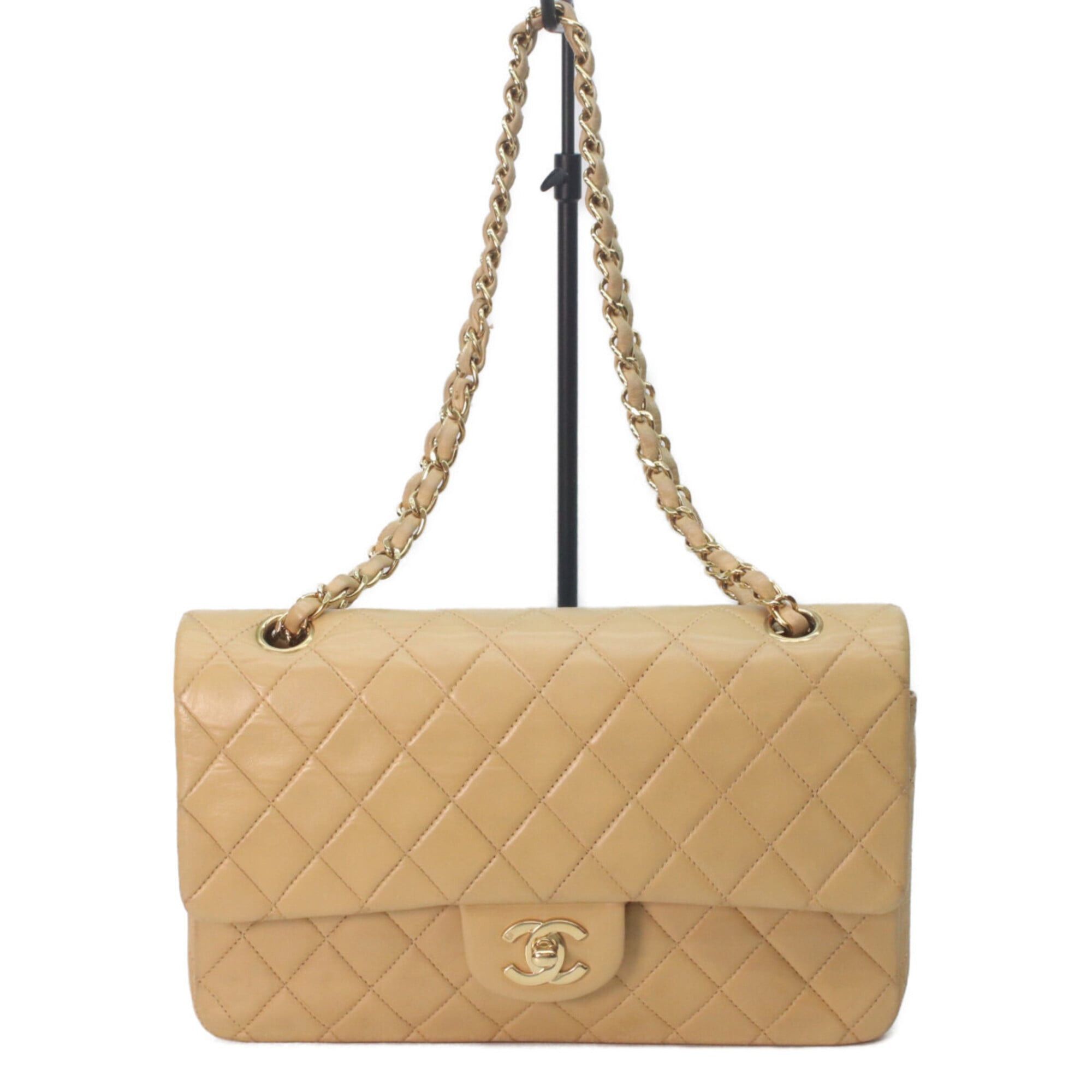 Chanel CHANEL A01112 Lambskin Matelassé 25 Shoulder Bag, Beige, Gold Hardware, Women's Size ONE SIZE - 1 Thumbnail