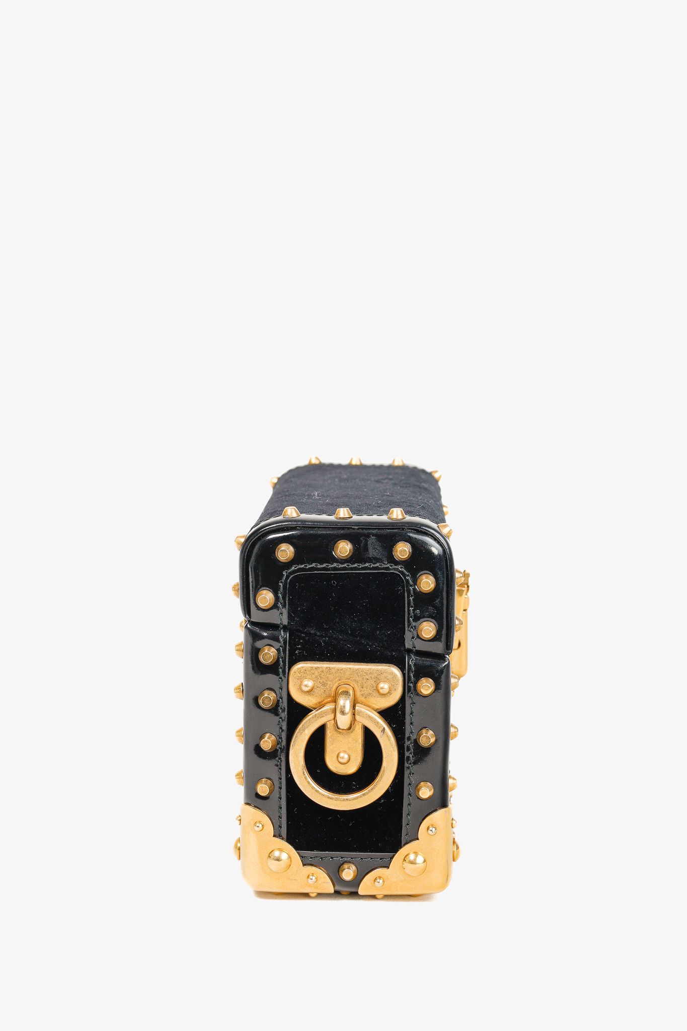 Prada Prada PF/17 Treasure Trunk Black Mini Velvet Box Bag Size ONE SIZE - 3 Thumbnail