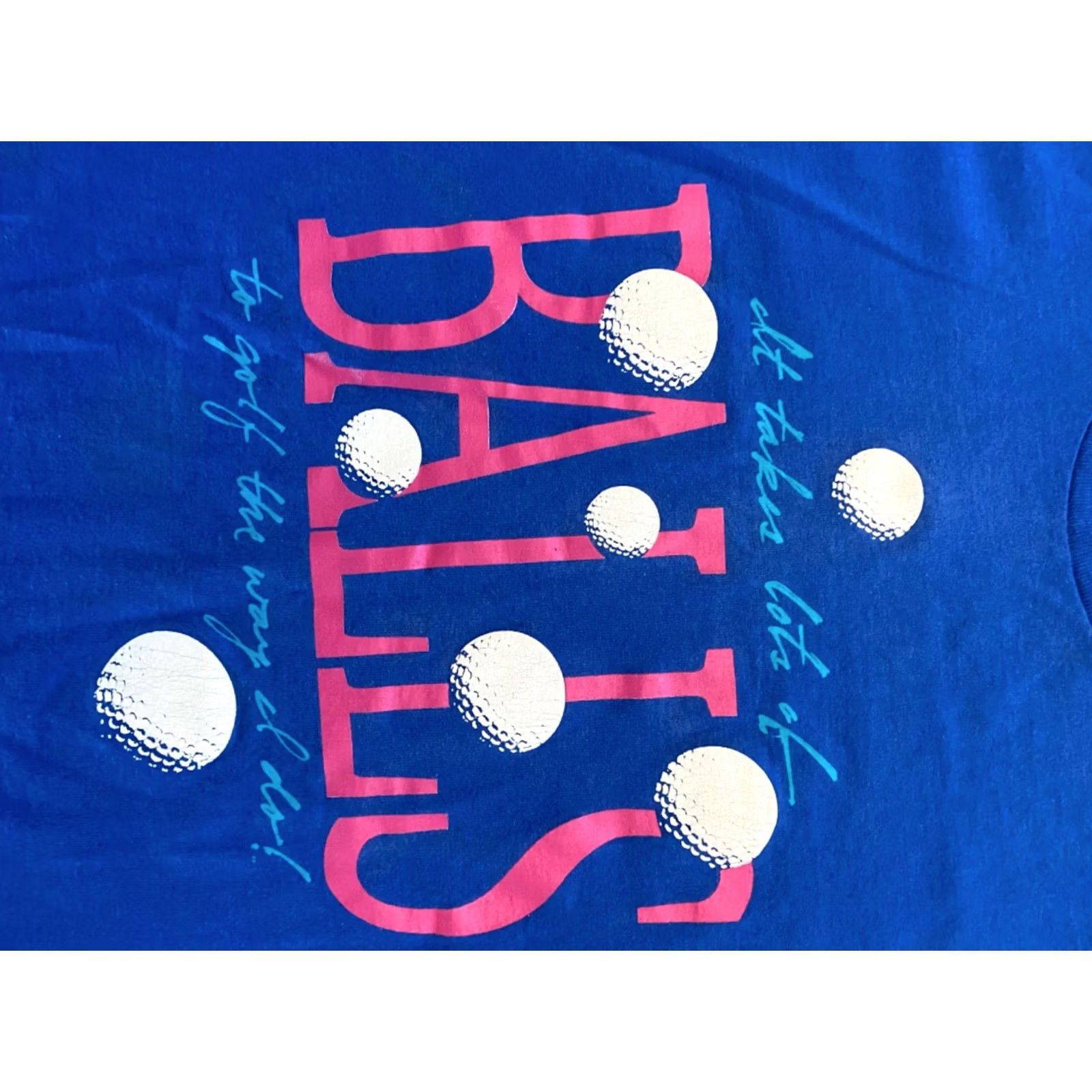 Vintage VTG Screen Stars Golf Joke Funny Shirt It Takes lots of Balls XL Mens T-Shirt 90s Seafoam Green Short Sleeve Crew Neck Vintage Size US XL / EU 56 / 4 - 3 Thumbnail