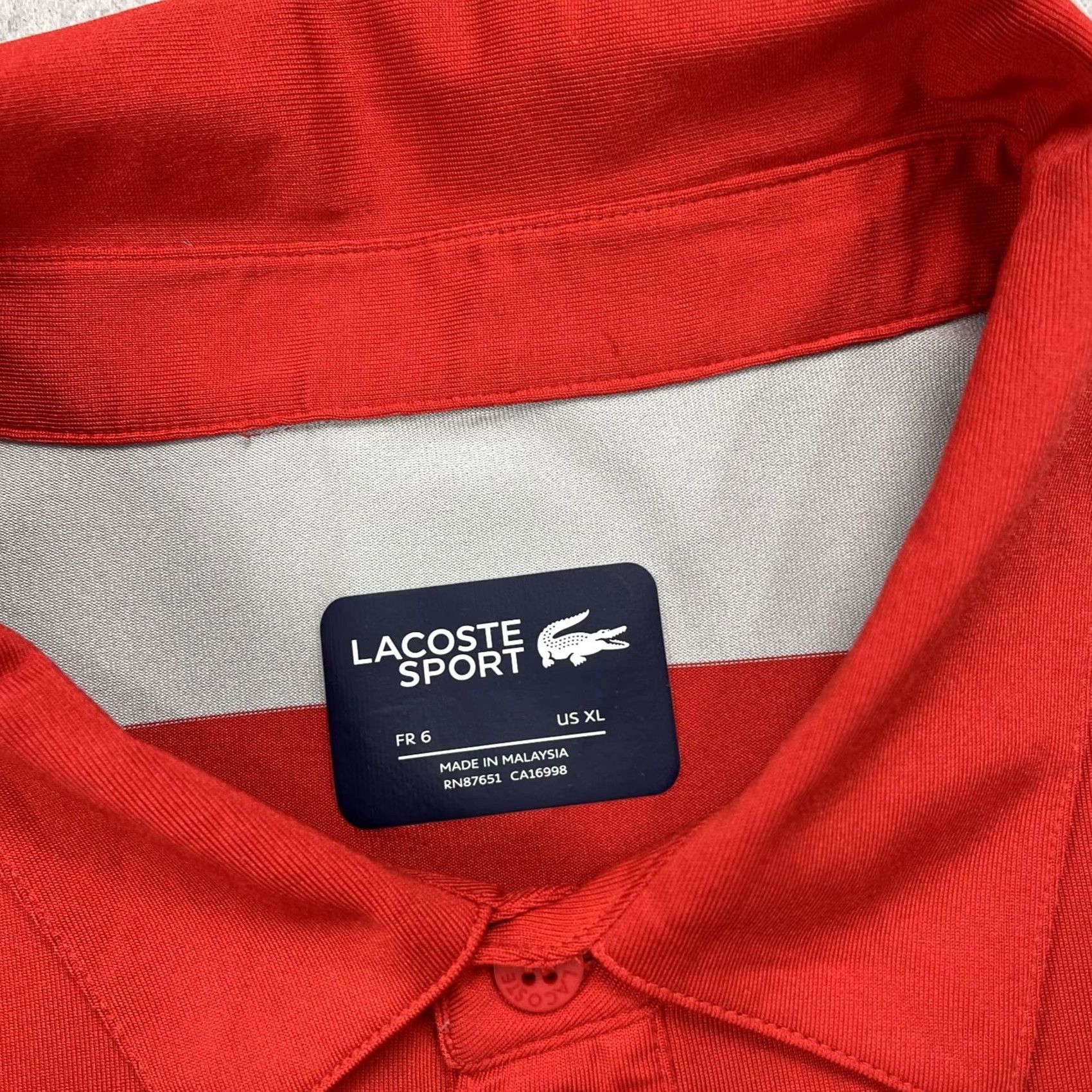 Lacoste Lacoste Sport Polo Shirt Mens XL Red Golf Logo Striped VINTAGE? Size US XL / EU 56 / 4 - 4 Thumbnail