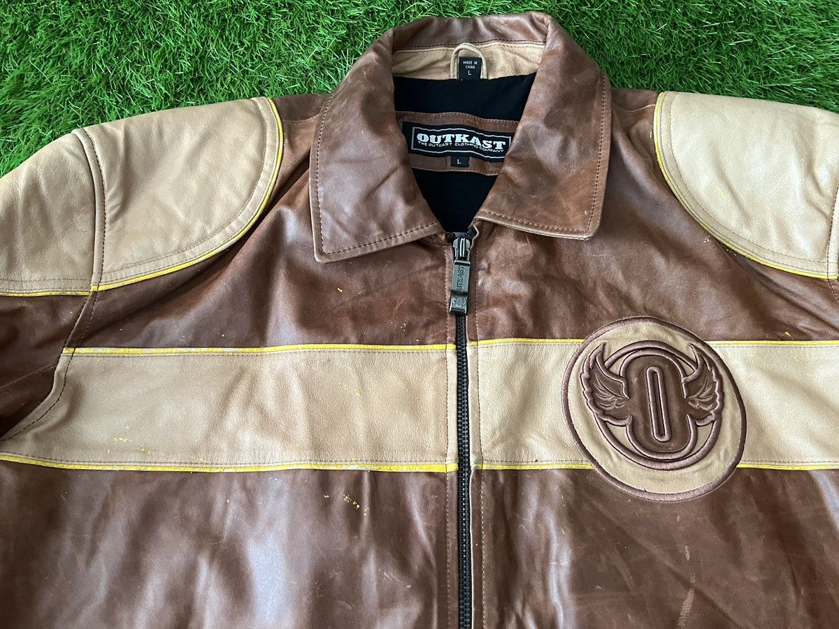 Outkast Vintage Outkast - 100% Leather Bomber Jacket Y2K Embroidery Size US L / EU 52-54 / 3 - 5 Thumbnail