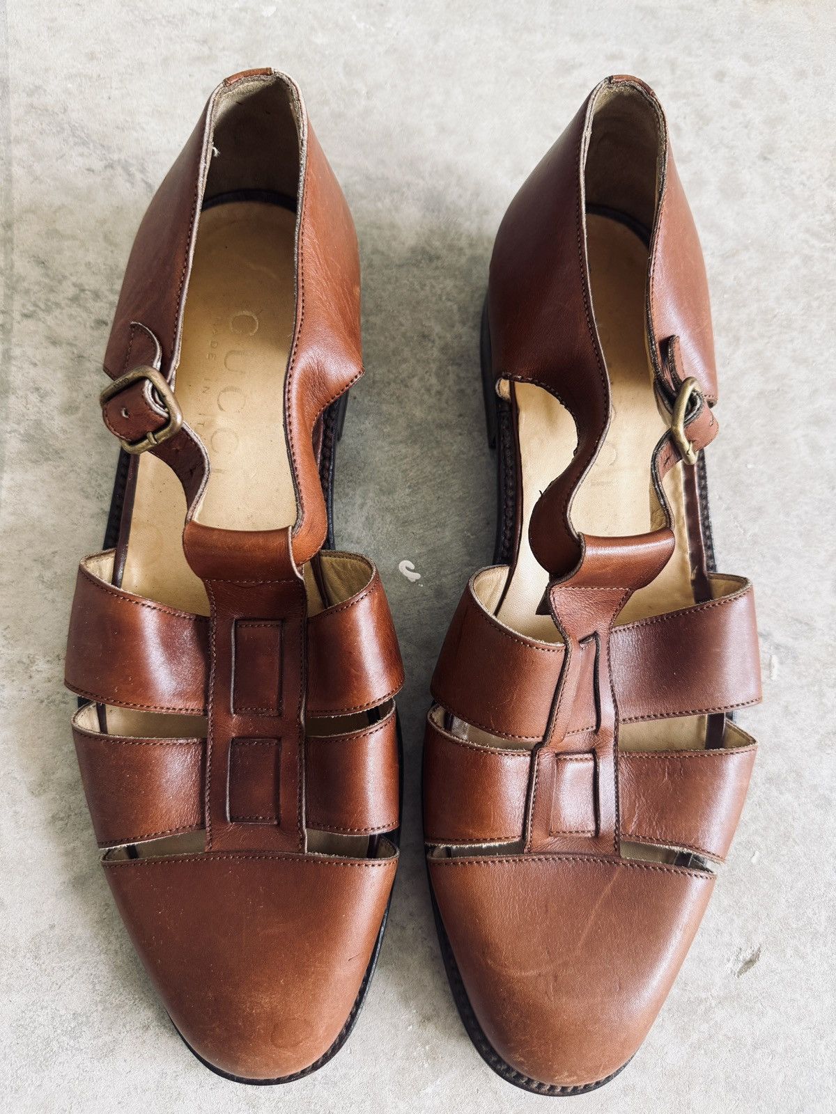 Gucci Gucci Fisherman Leather Sandals Size US 10.5 / EU 43-44 - 3 Thumbnail