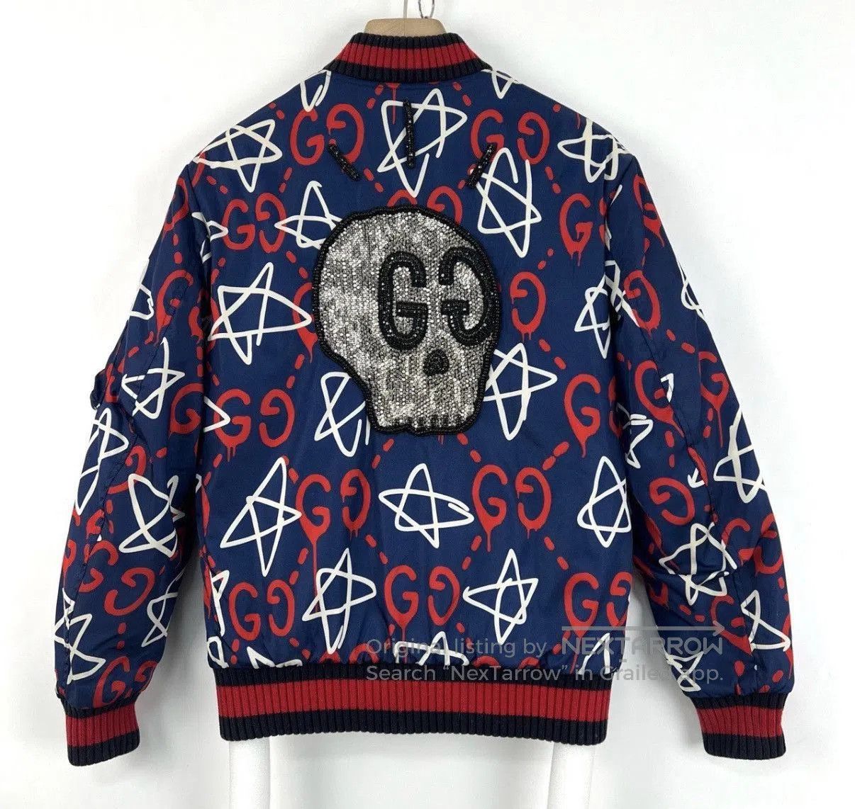 Gucci Blue Star and GG Print Bomber Jacket XXS. Size US XXS / EU 40 - 2 Thumbnail