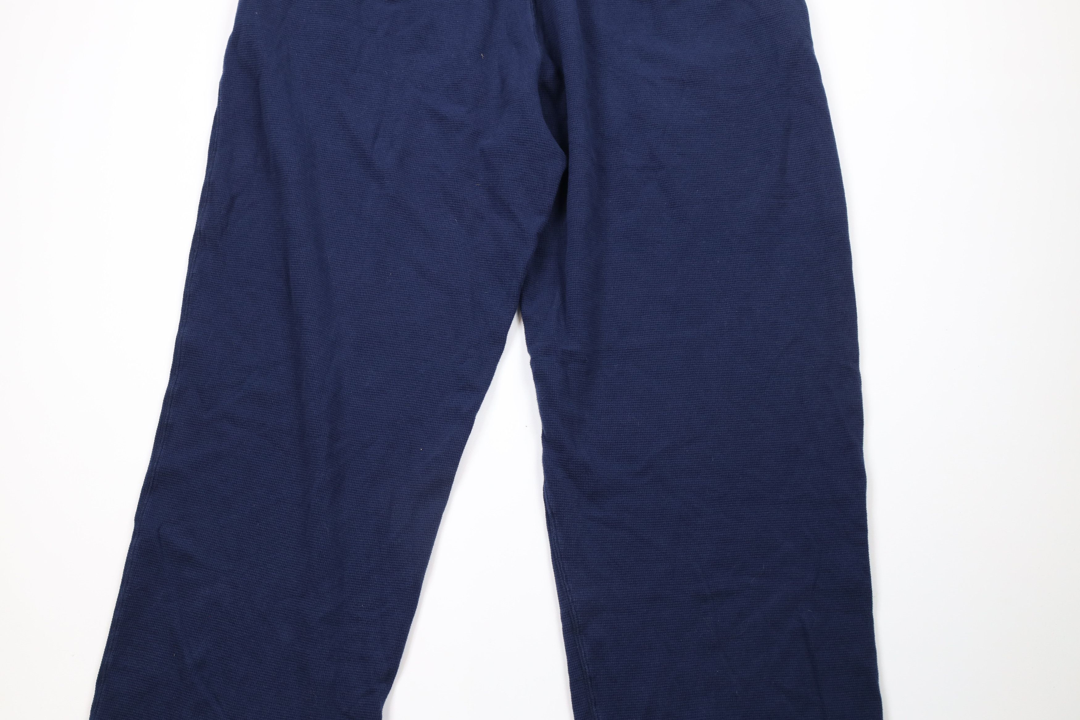 Ralph Lauren Vintage Ralph Lauren Thermal Waffle Knit Wide Leg Pants Blue Size US 38 / EU 54 - 10 Thumbnail